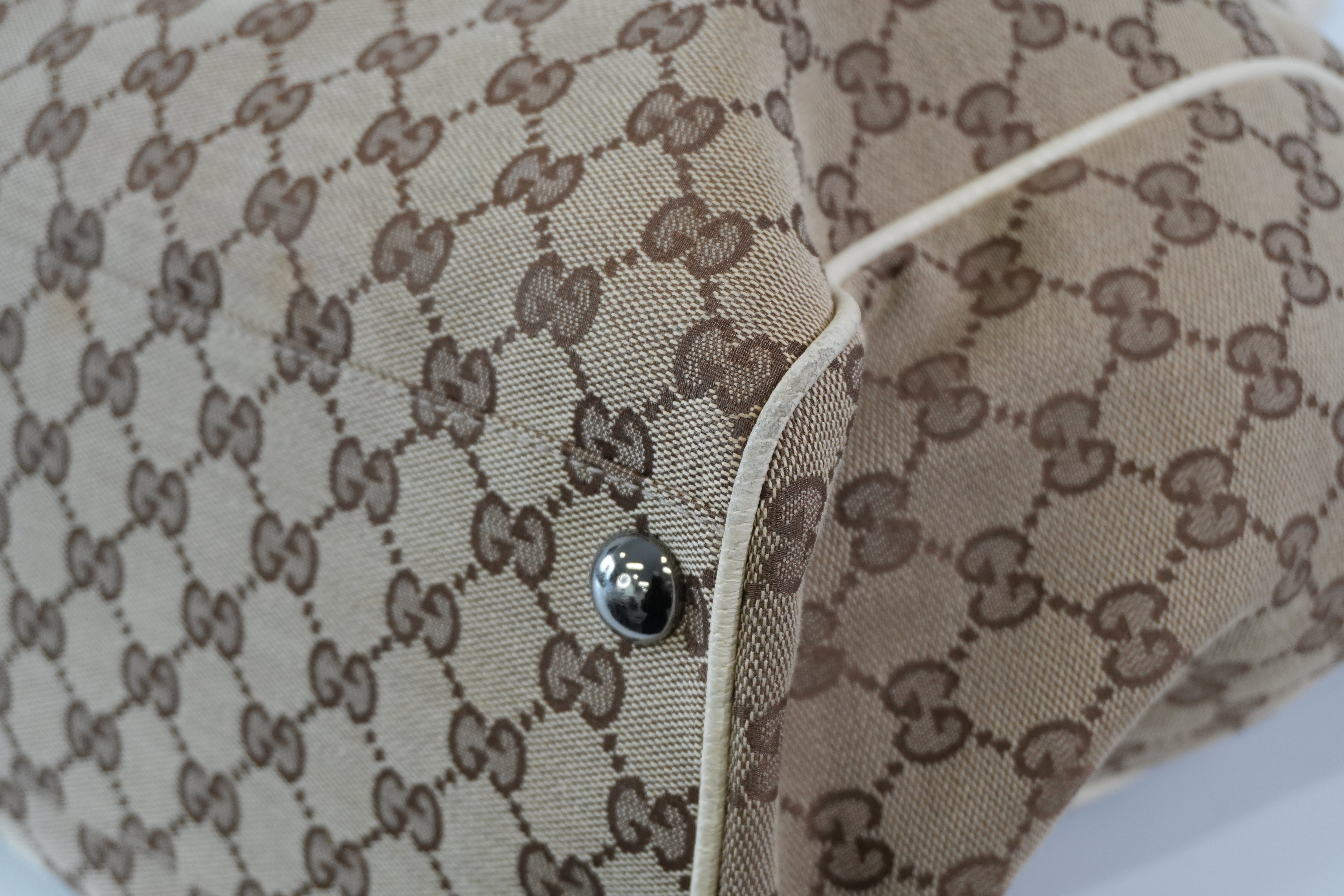 Pre-owned Gucci Guccisima Tote Bag White and Beige