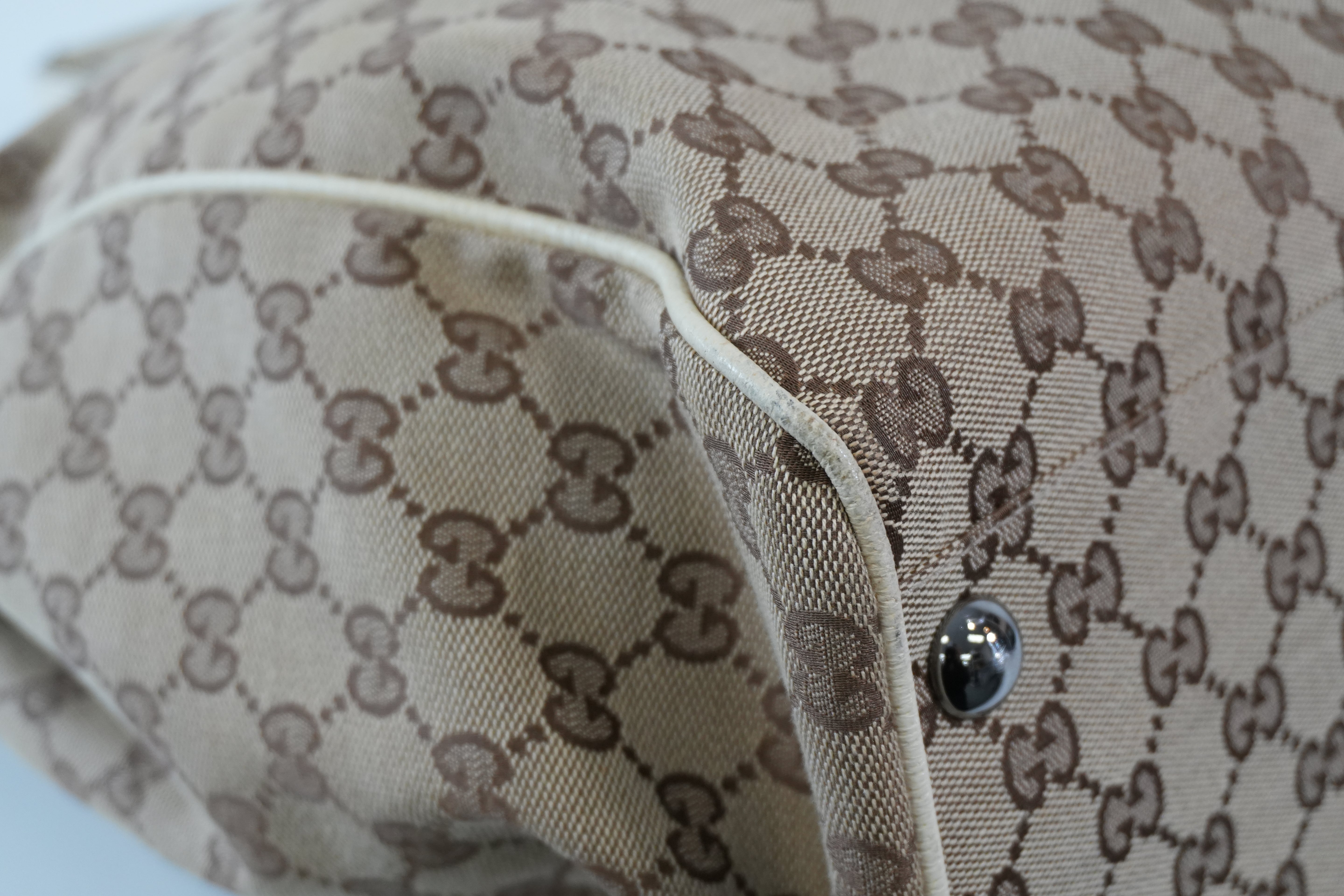 Pre-owned Gucci Guccisima Tote Bag White and Beige