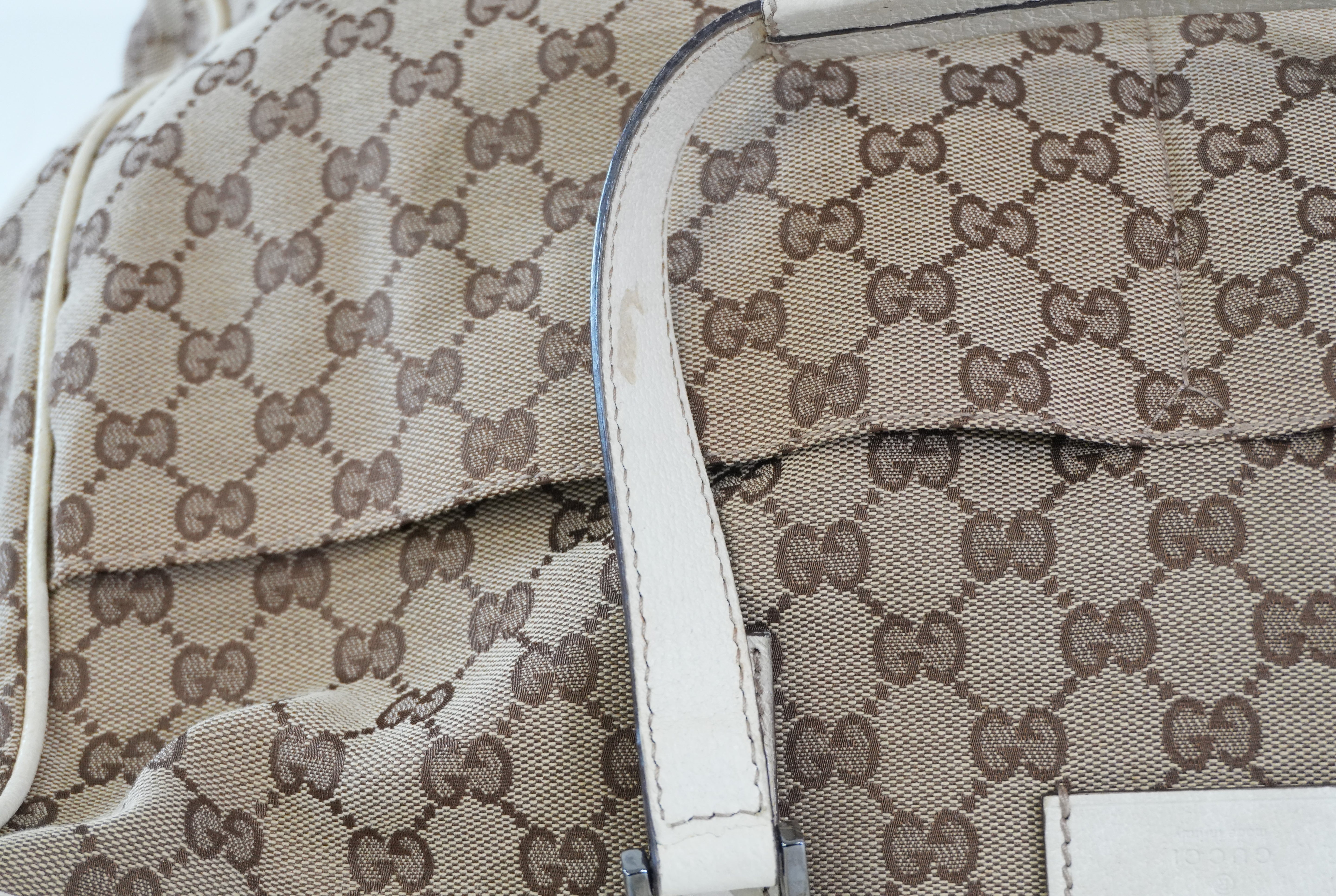 Pre-owned Gucci Guccisima Tote Bag White and Beige