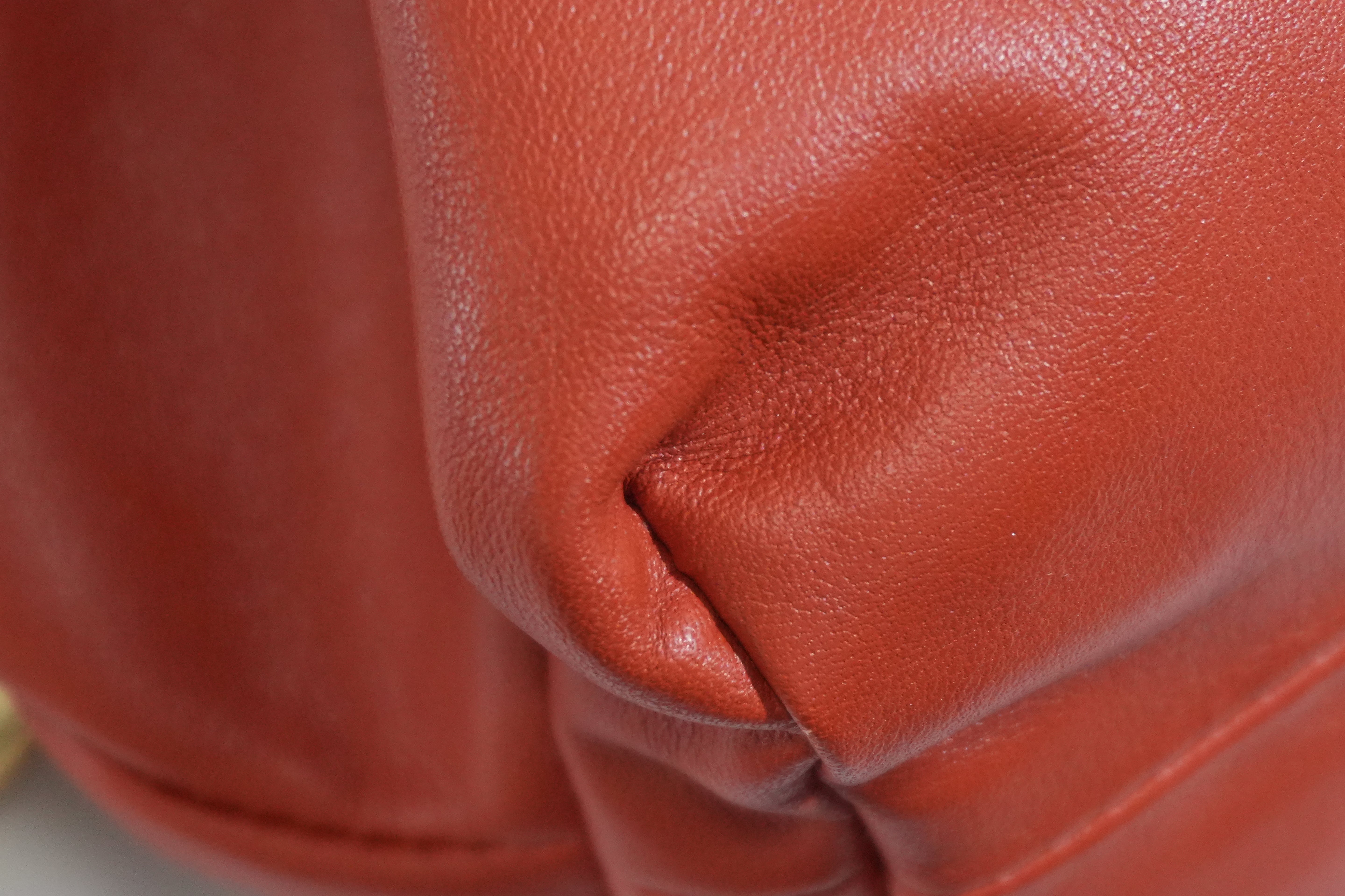 Pre-owned Bottega Chain Pouch Shoulder Bag Orange