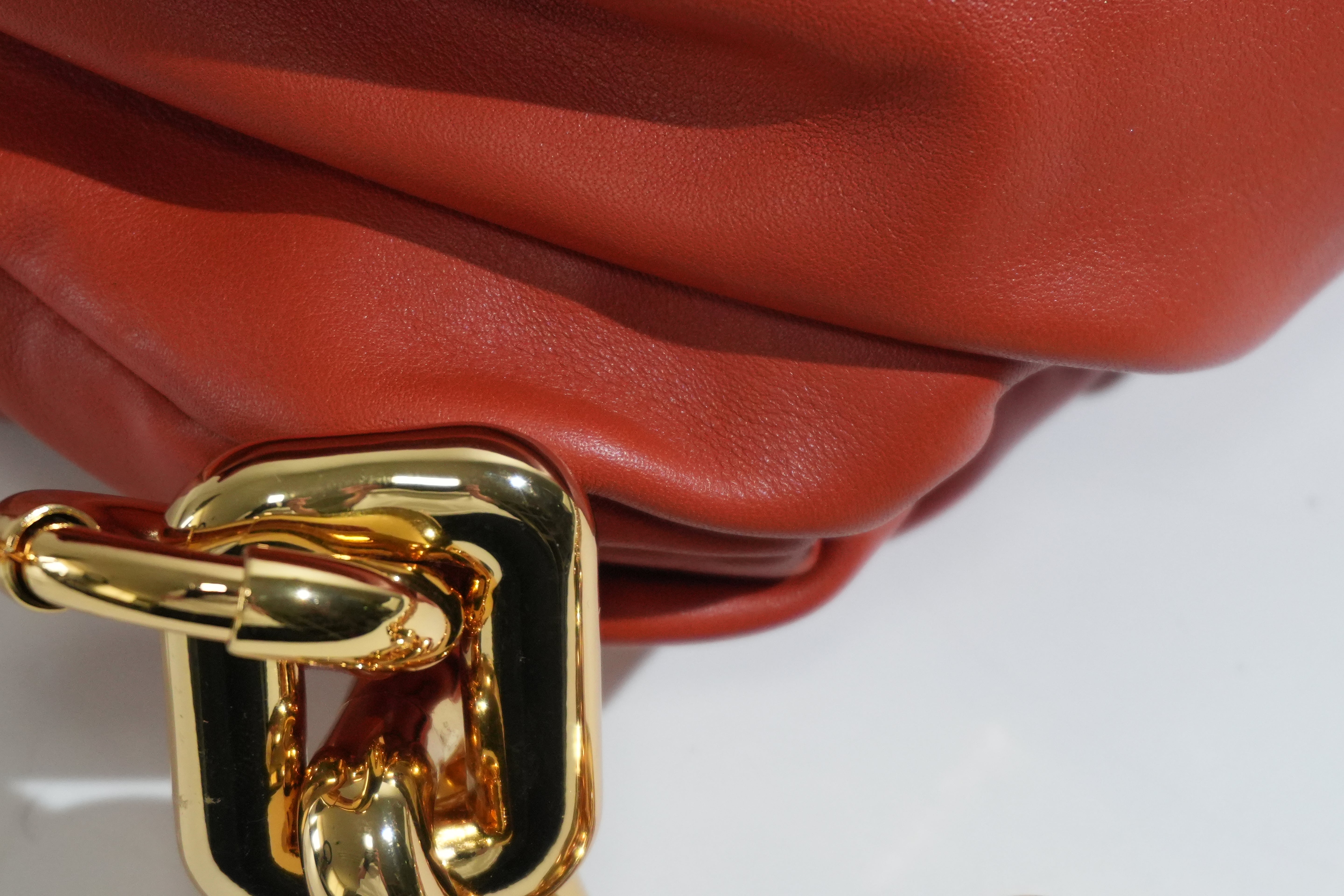 Pre-owned Bottega Chain Pouch Shoulder Bag Orange