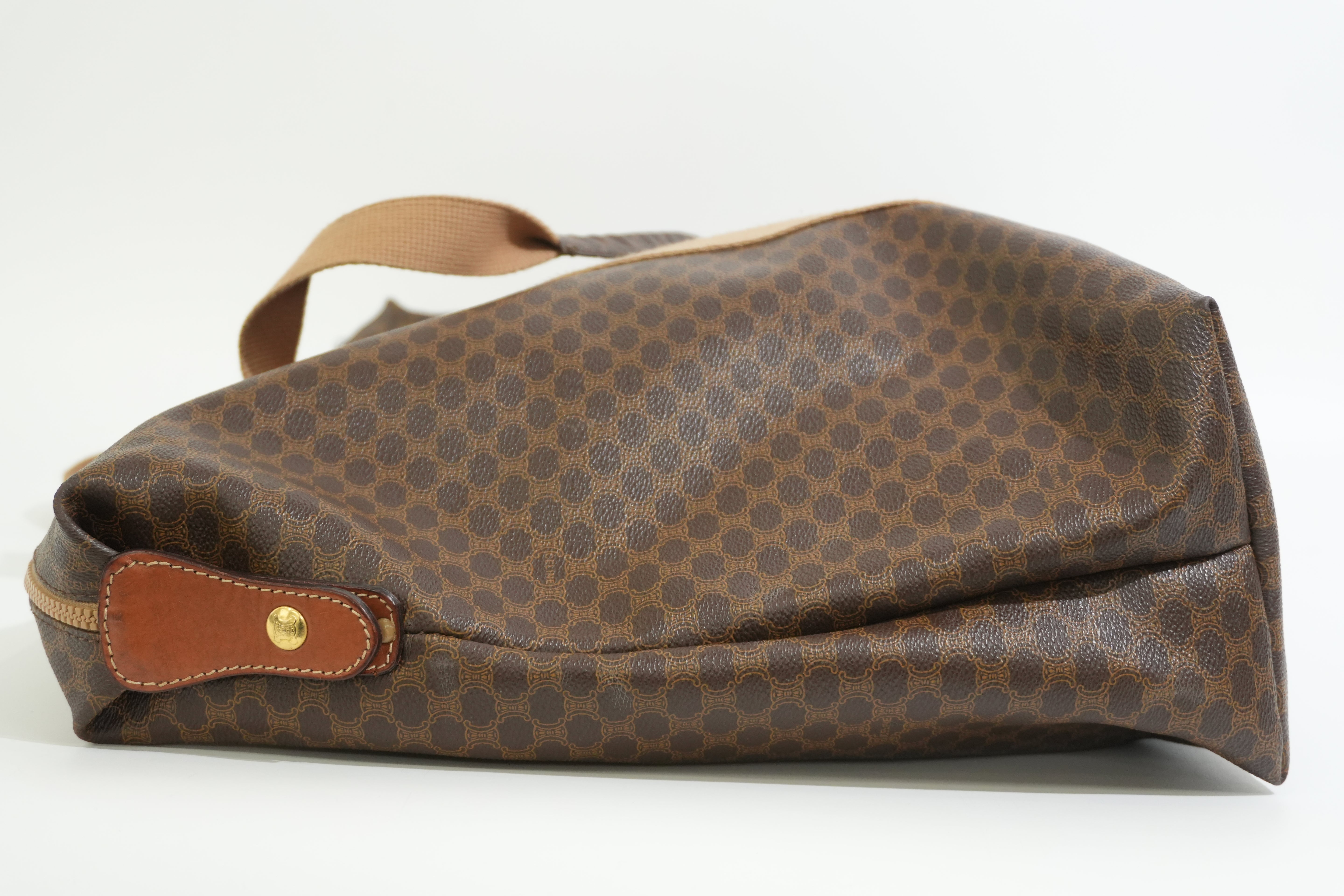 Pre-owned Celine Macadam Boston Travel Bag Brown