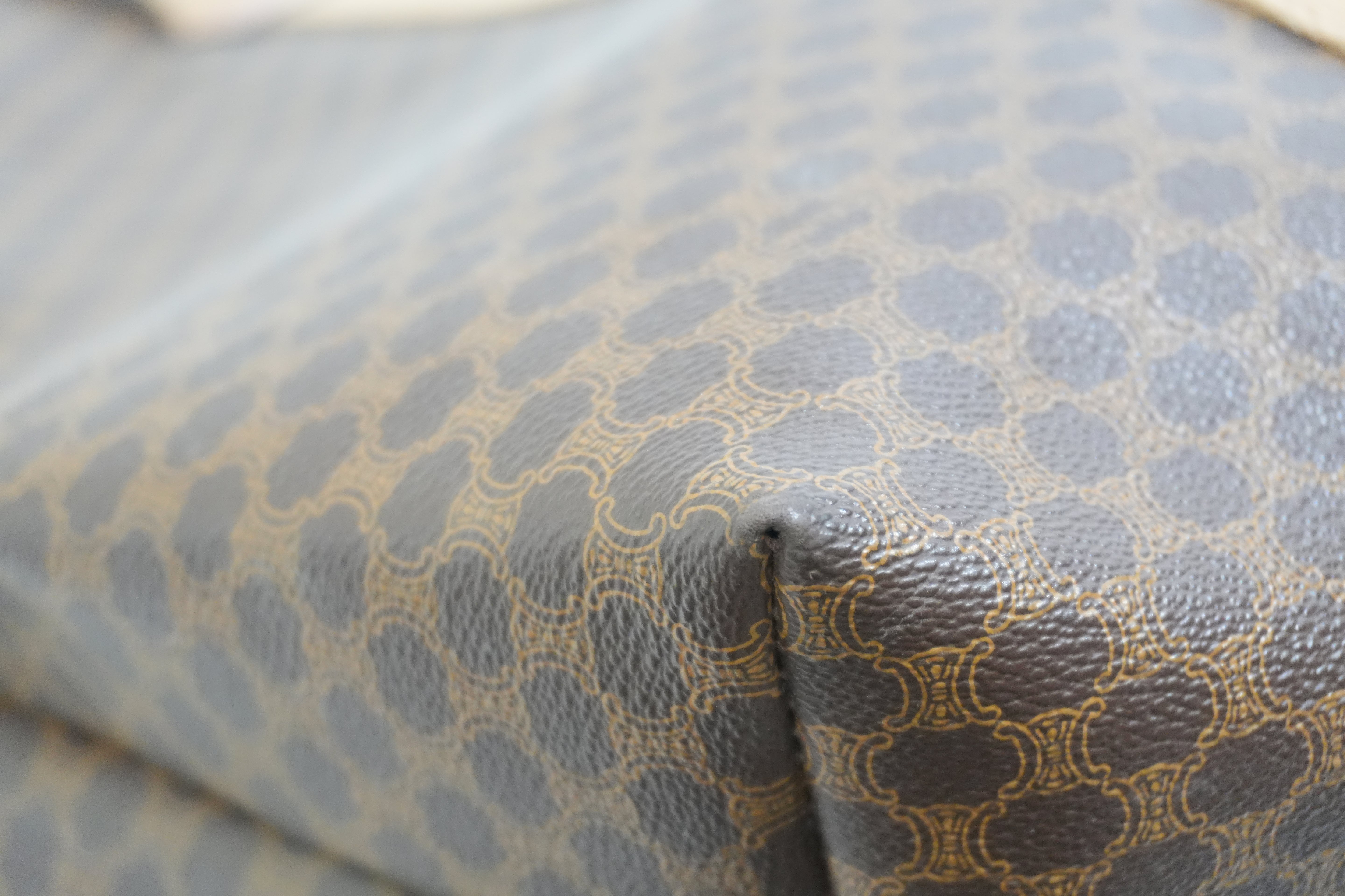 Pre-owned Celine Macadam Boston Travel Bag Brown