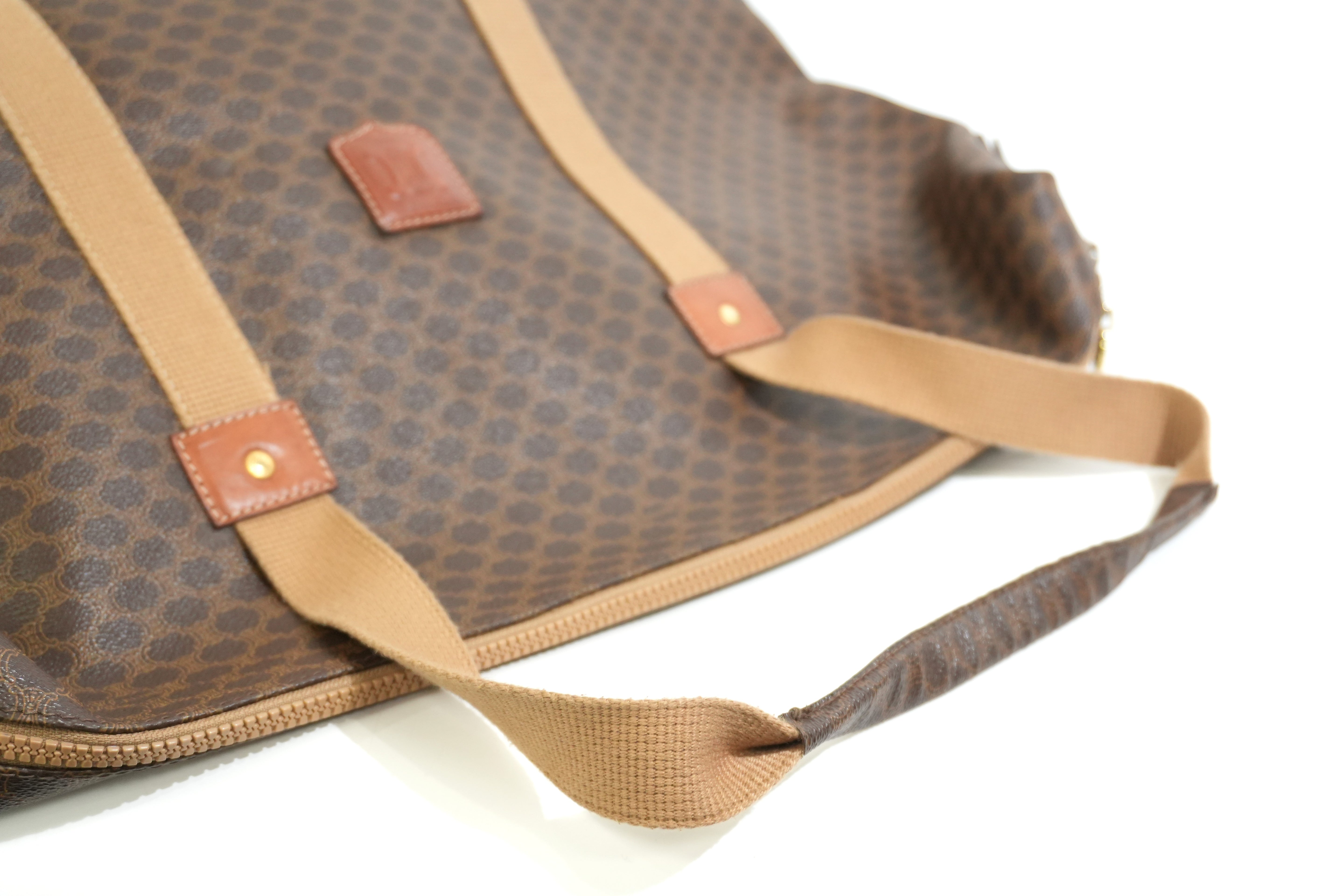 Pre-owned Celine Macadam Boston Travel Bag Brown