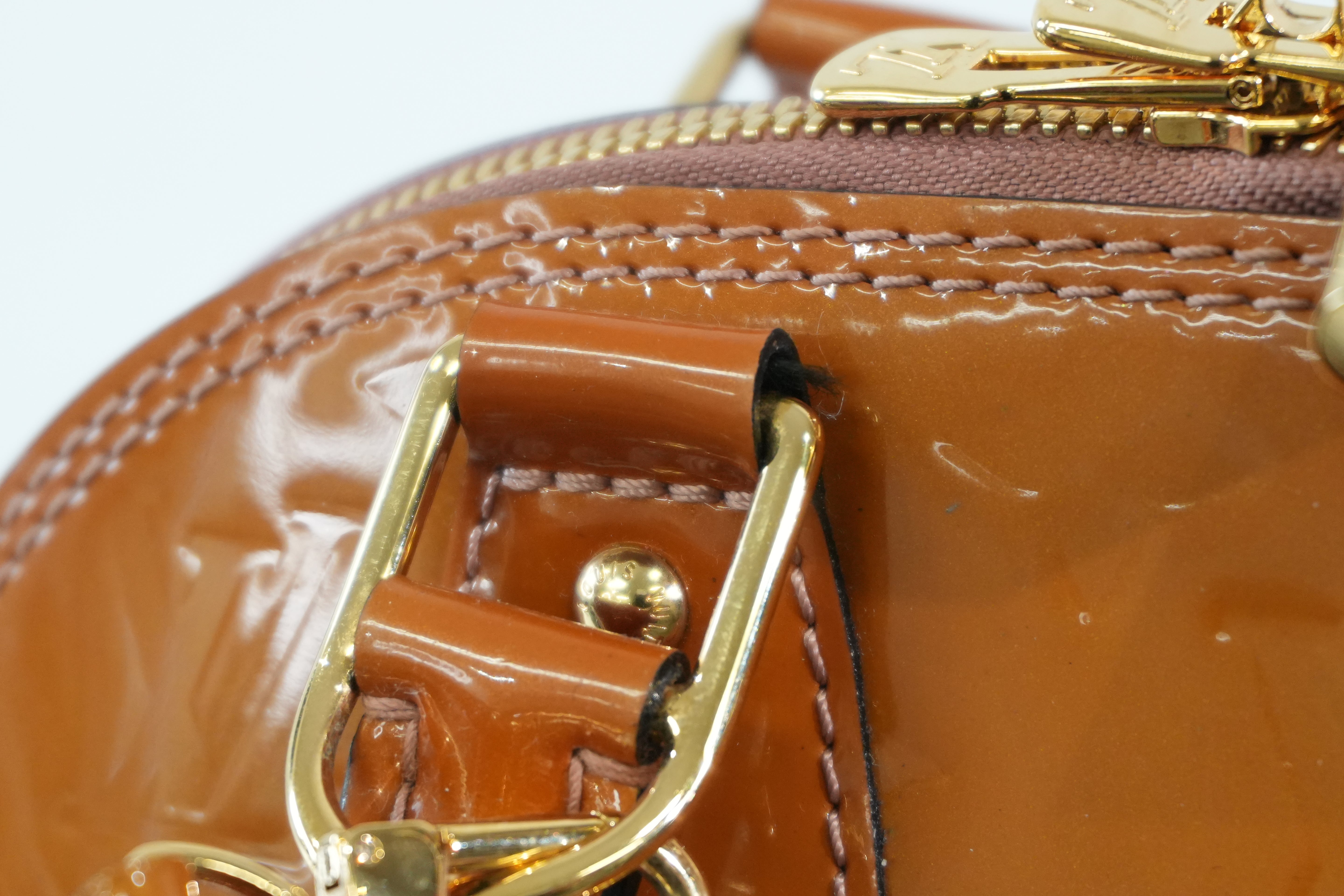 Pre-owned Louis Vuitton Vernis Alma BB Shoulder Bag Brown