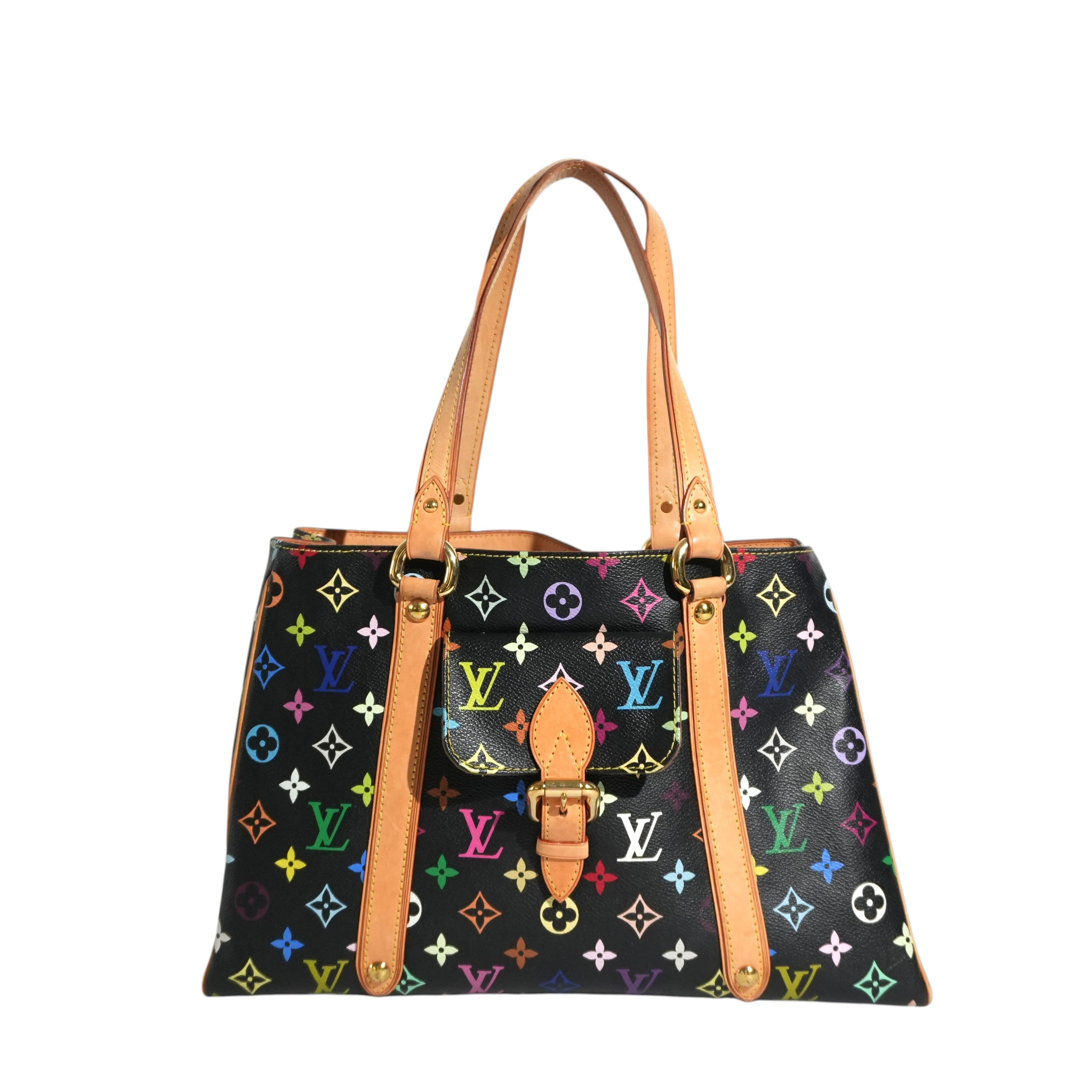 Pre-owned Louis Vuitton Multicolor Aurelia MM Tote Bag Black