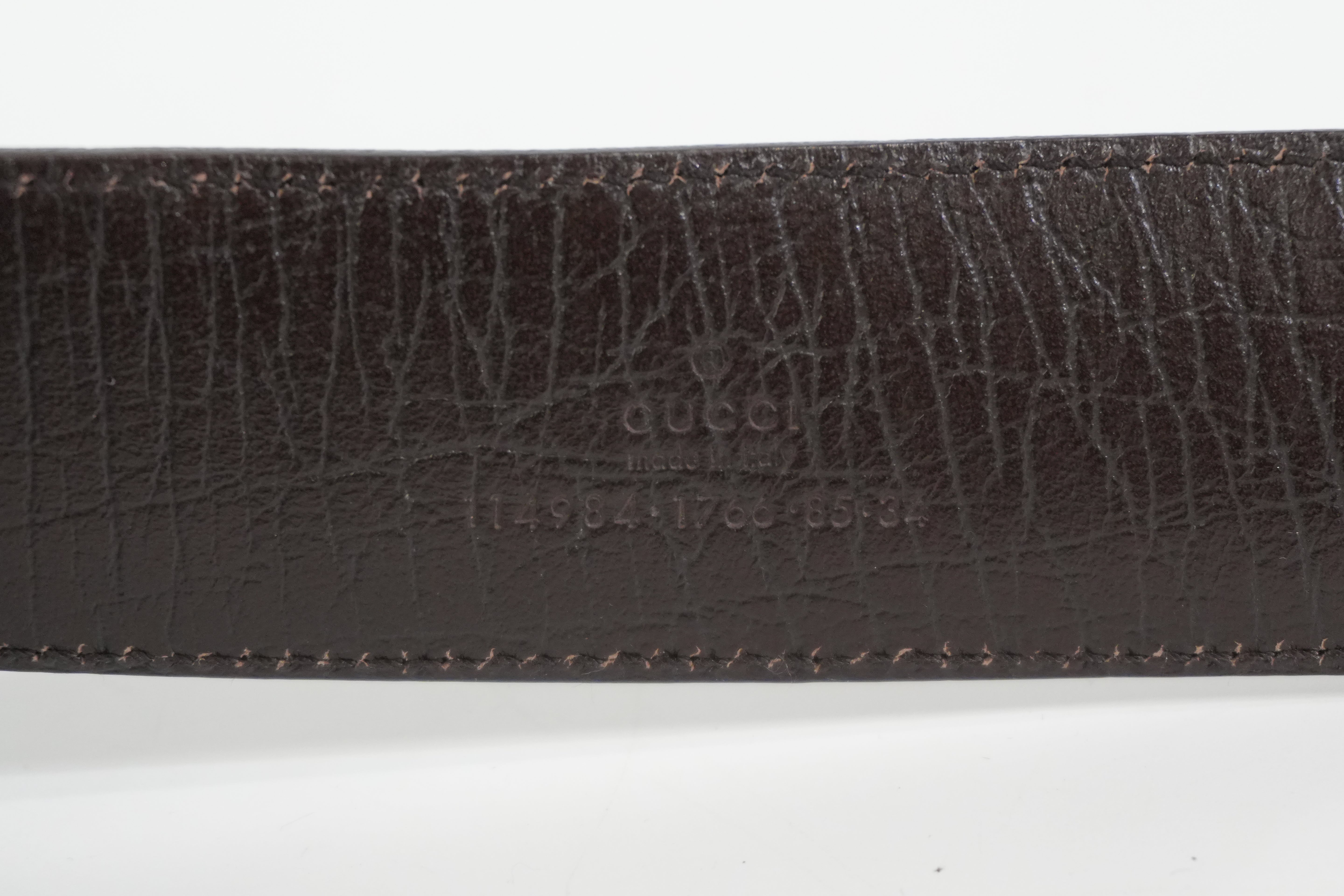 Pre-owned Gucci Guccisima Belt Size 85 Brown