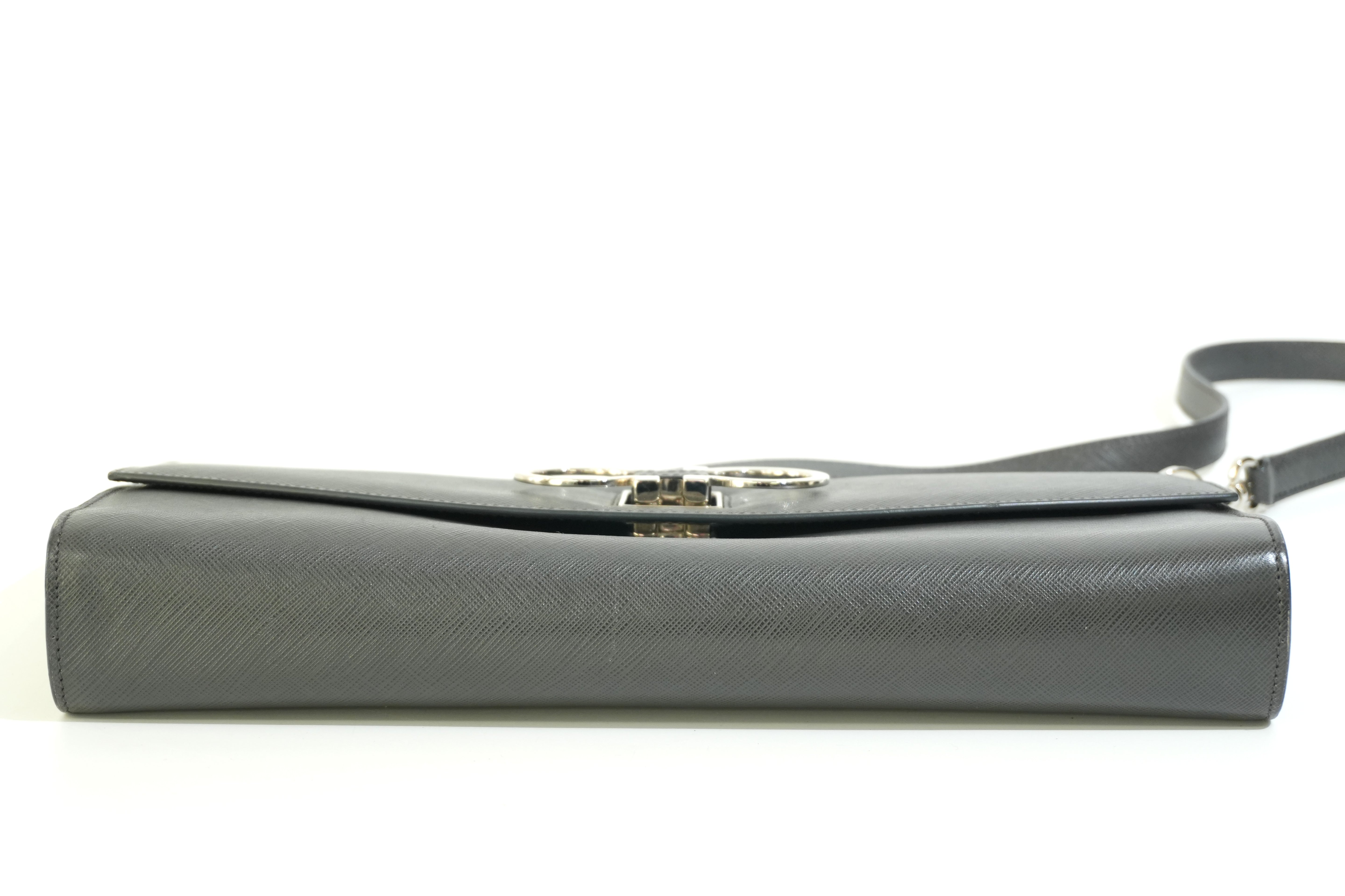 Pre-owned Ferragamo Leather Shoulder Bag Gray