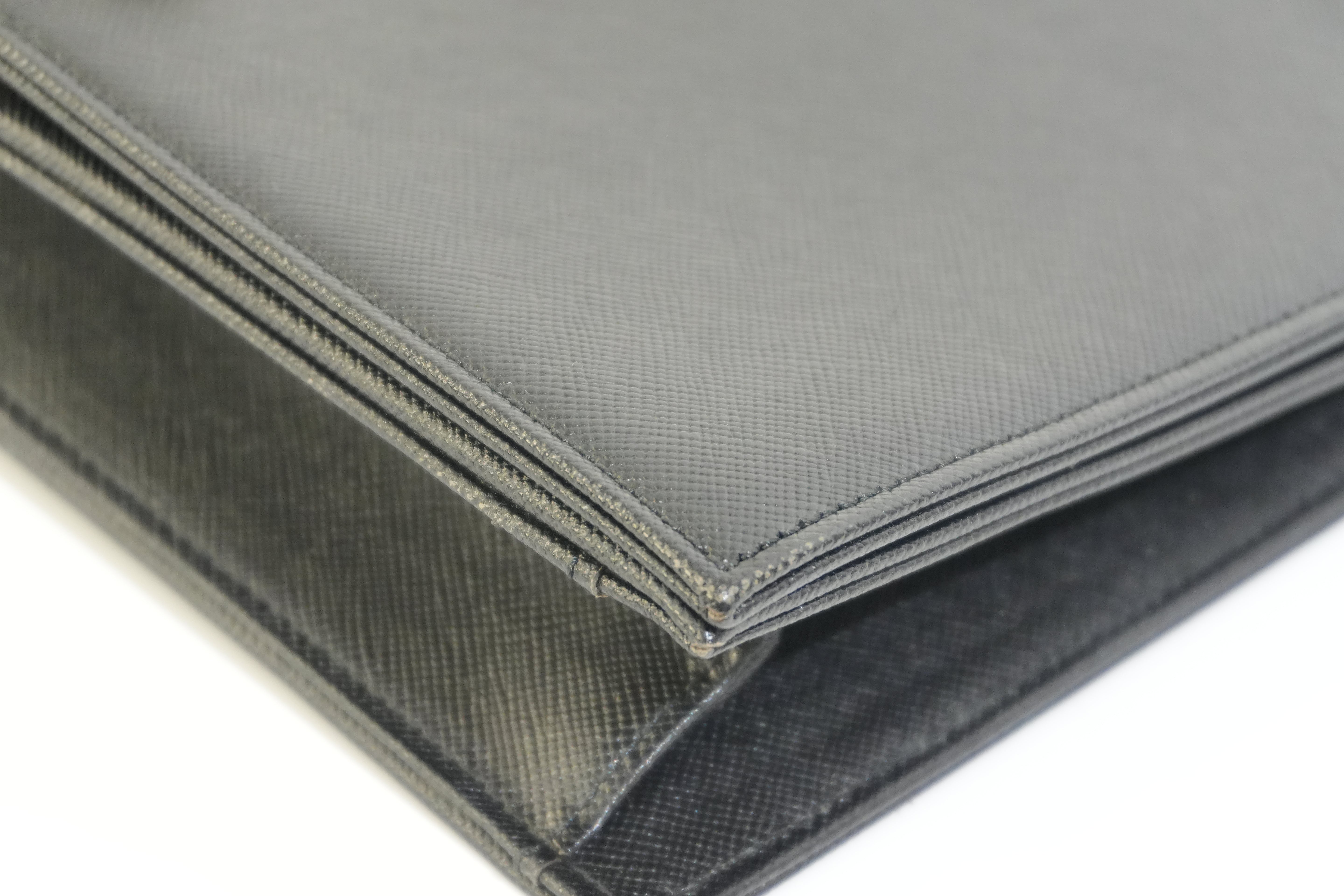 Pre-owned Saint Laurent Leather Clutch Bag Black