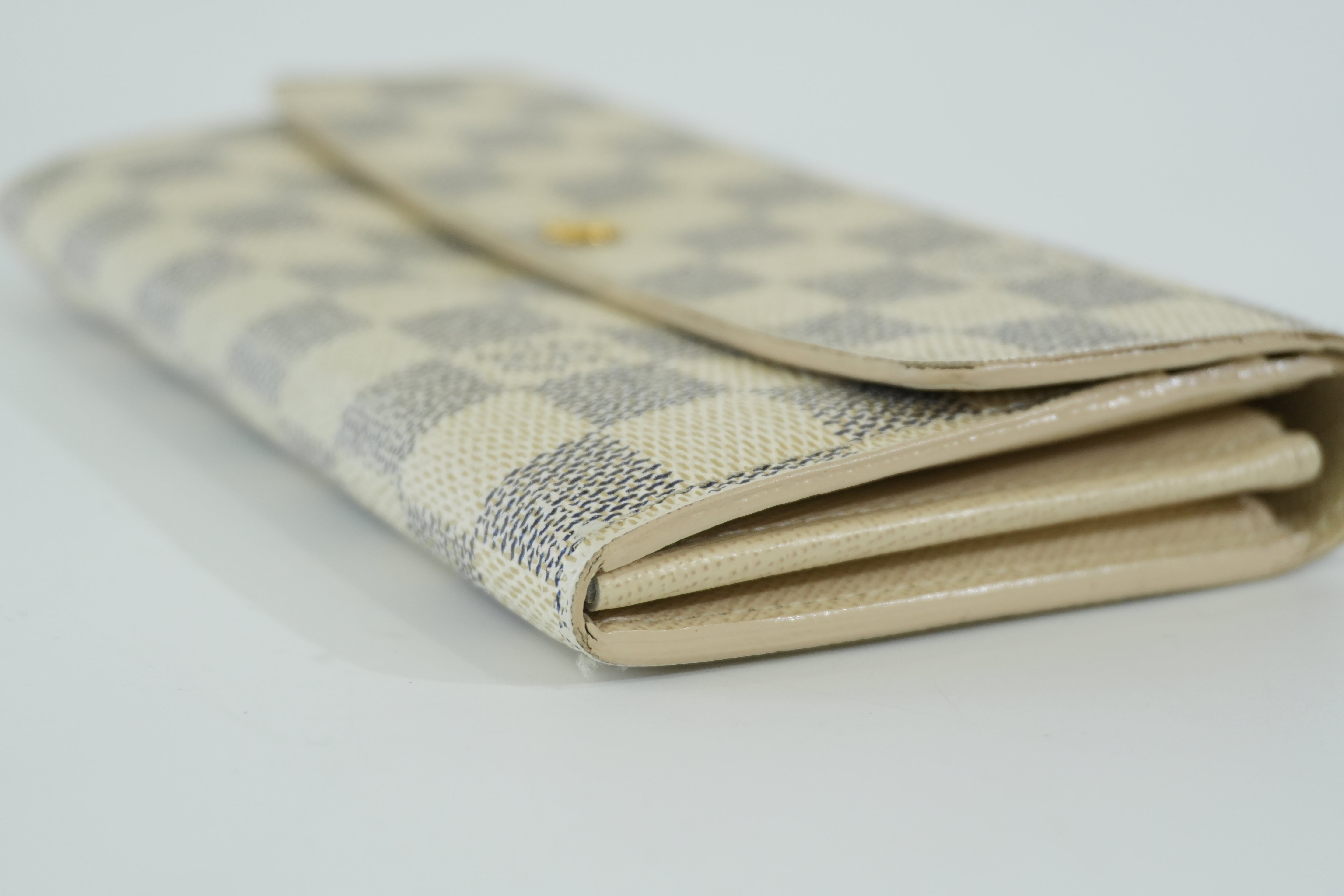 Pre-owned Louis Vuitton Damier Azur Sarah Wallet