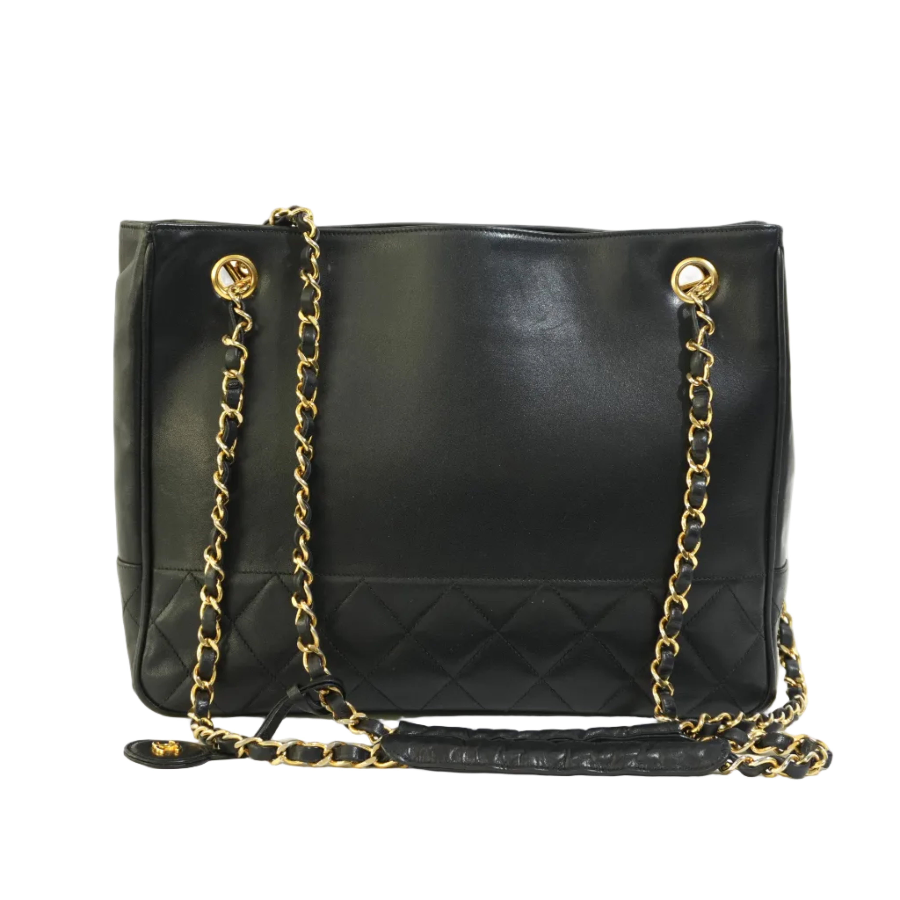 Pre-owned Chanel Lambskin Chain Shoulder Bag Black