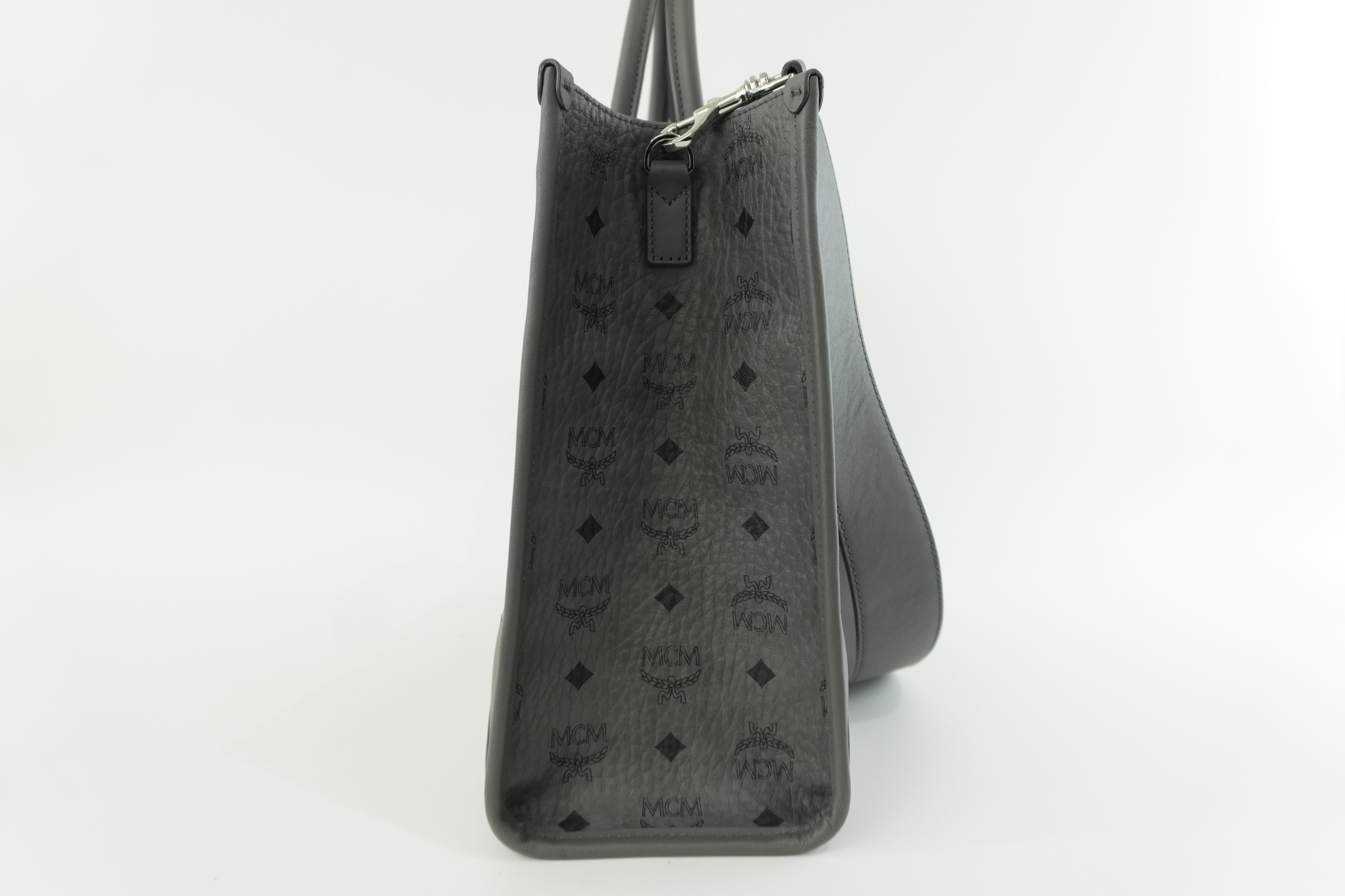 MCM Two Way Tote Bag Gray Used