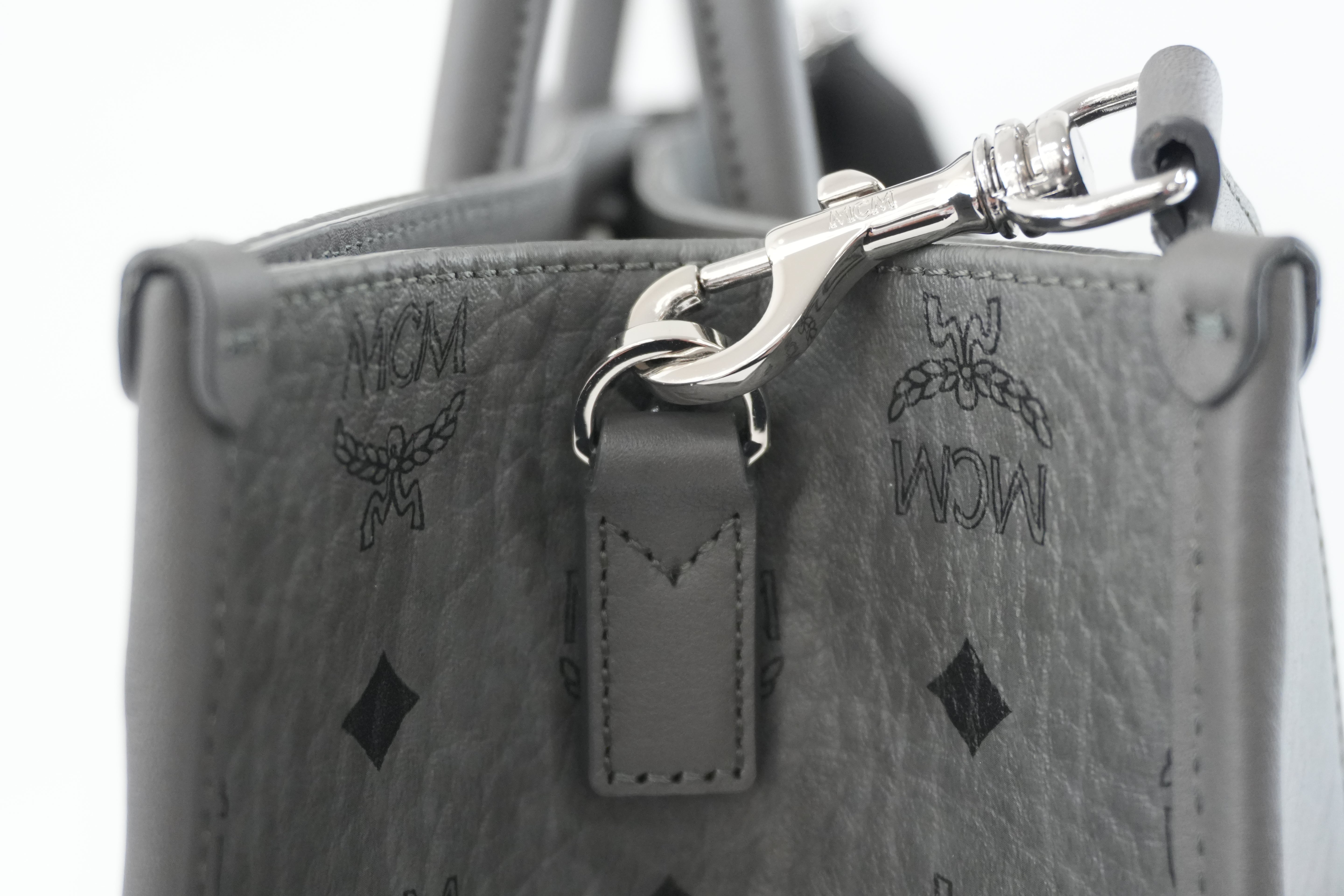 MCM Two Way Tote Bag Gray Used