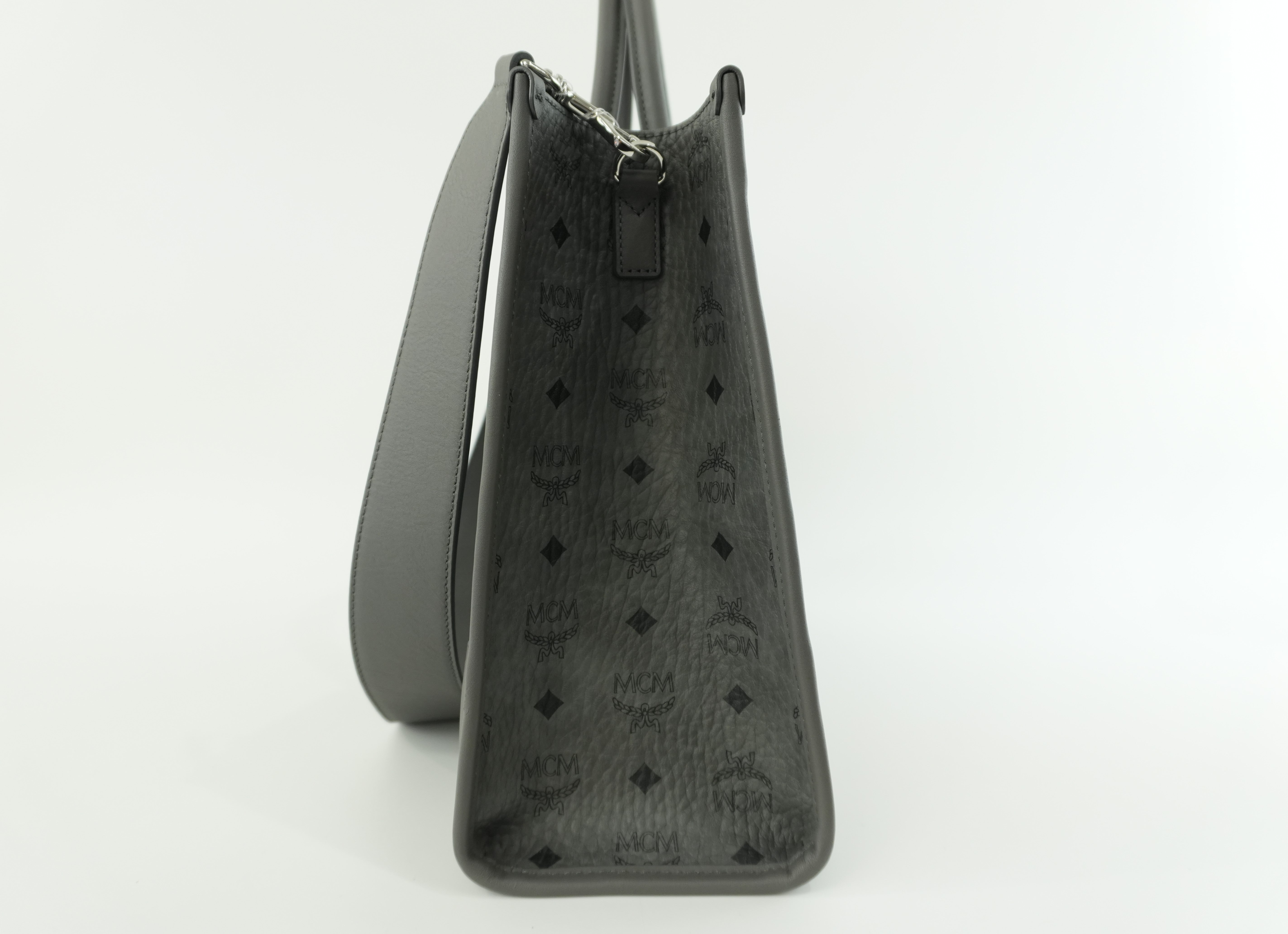 MCM Two Way Tote Bag Gray Used