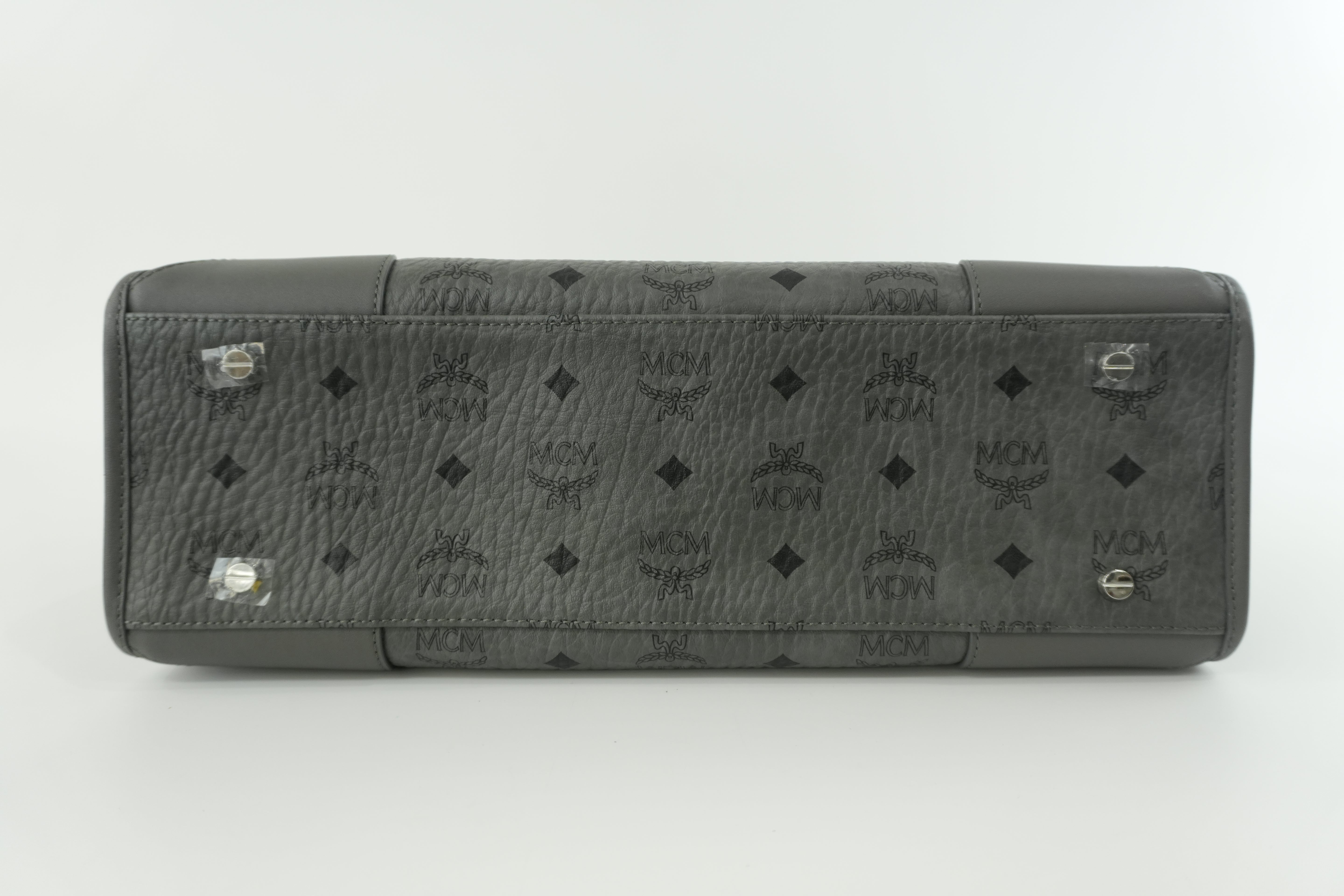 MCM Two Way Tote Bag Gray Used