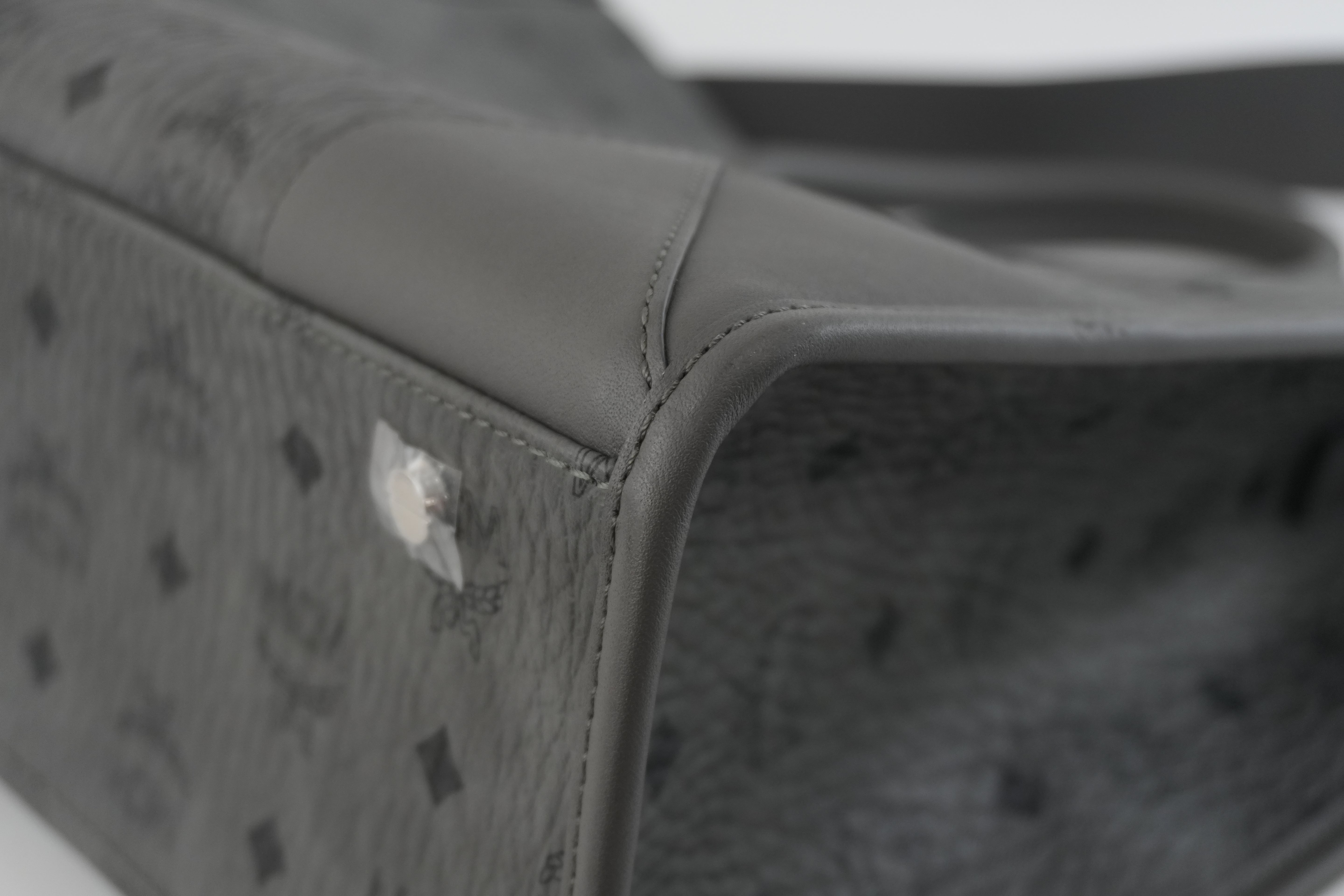 MCM Two Way Tote Bag Gray Used