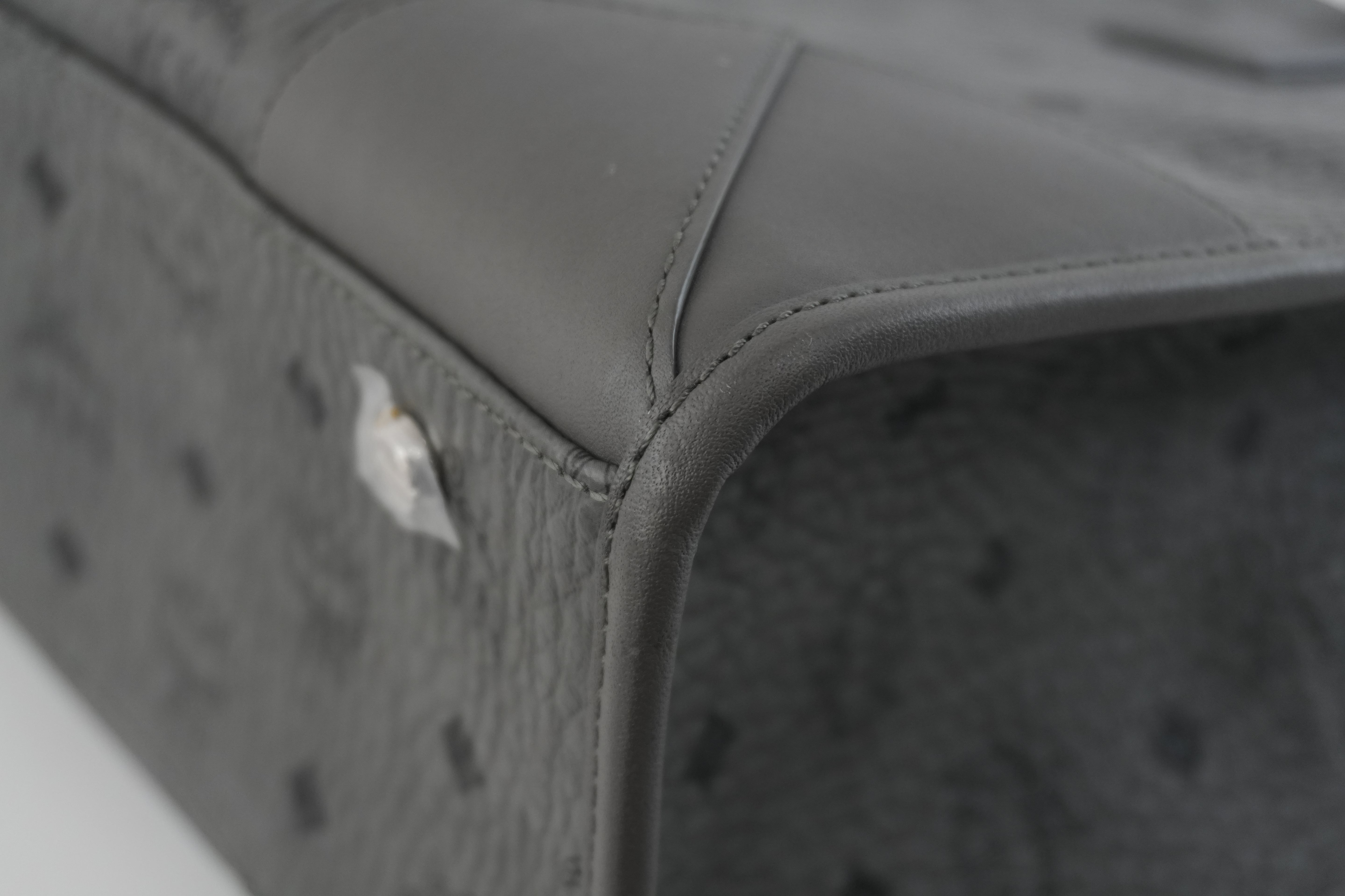 MCM Two Way Tote Bag Gray Used