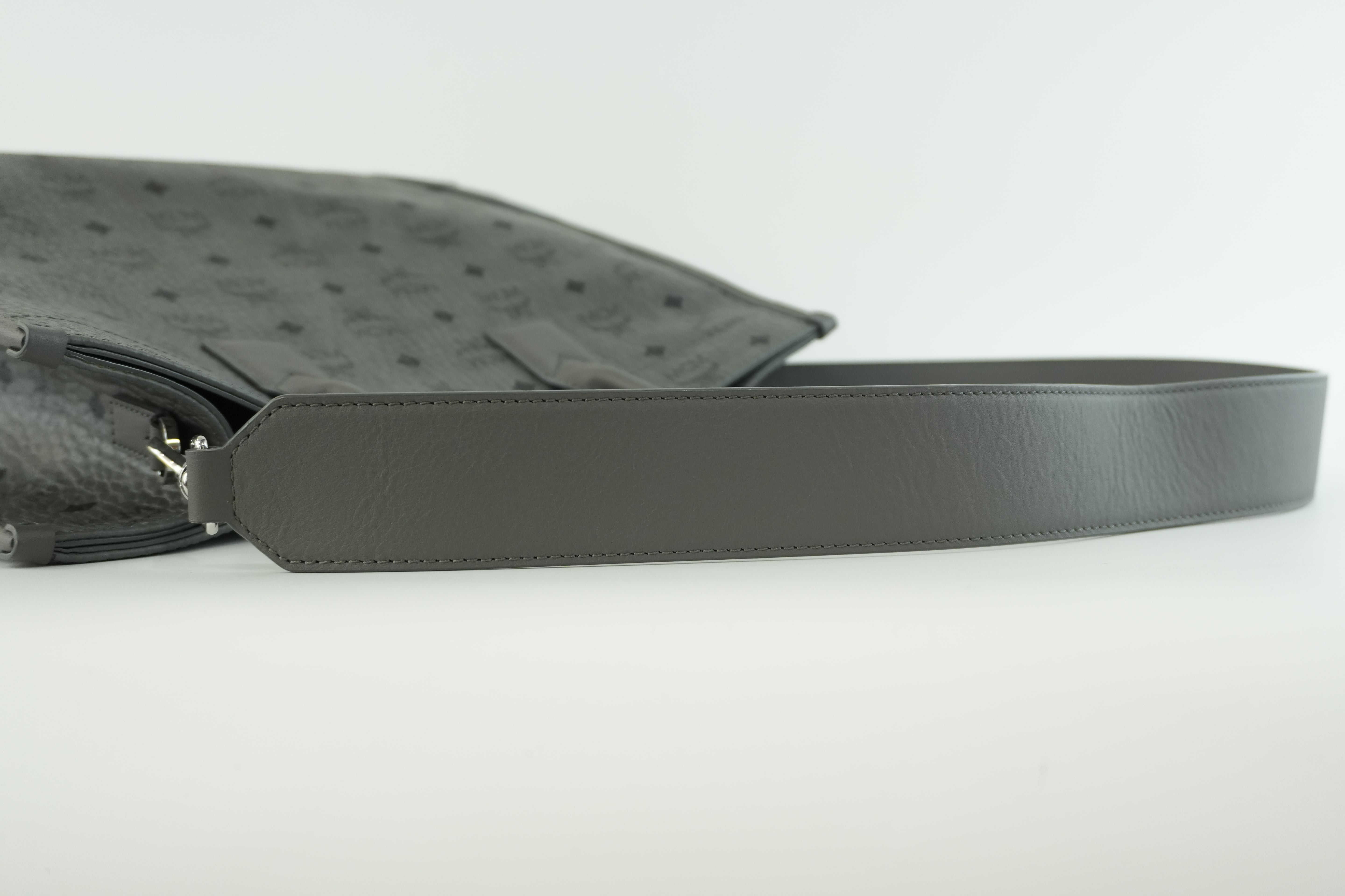 MCM Two Way Tote Bag Gray Used