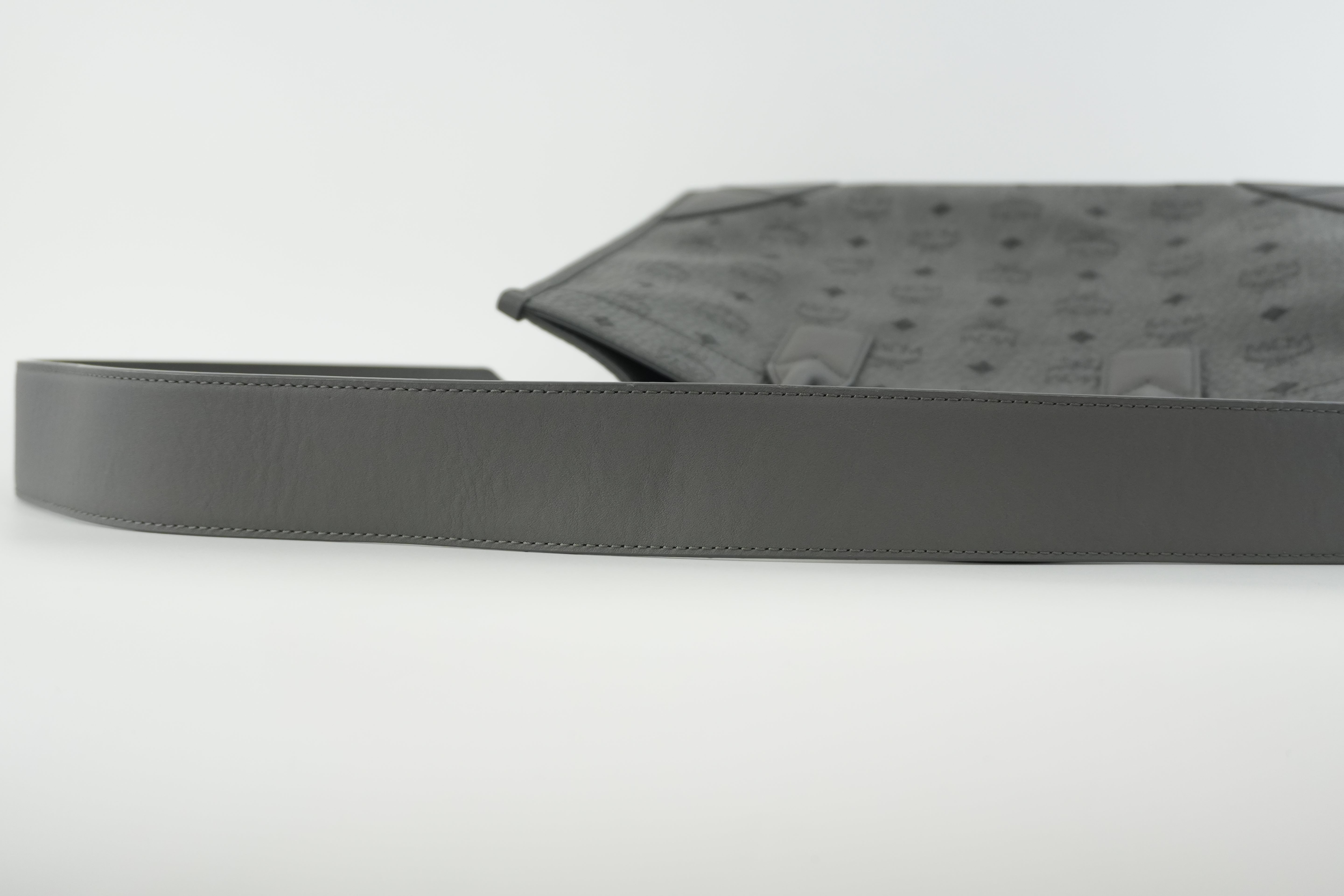 MCM Two Way Tote Bag Gray Used