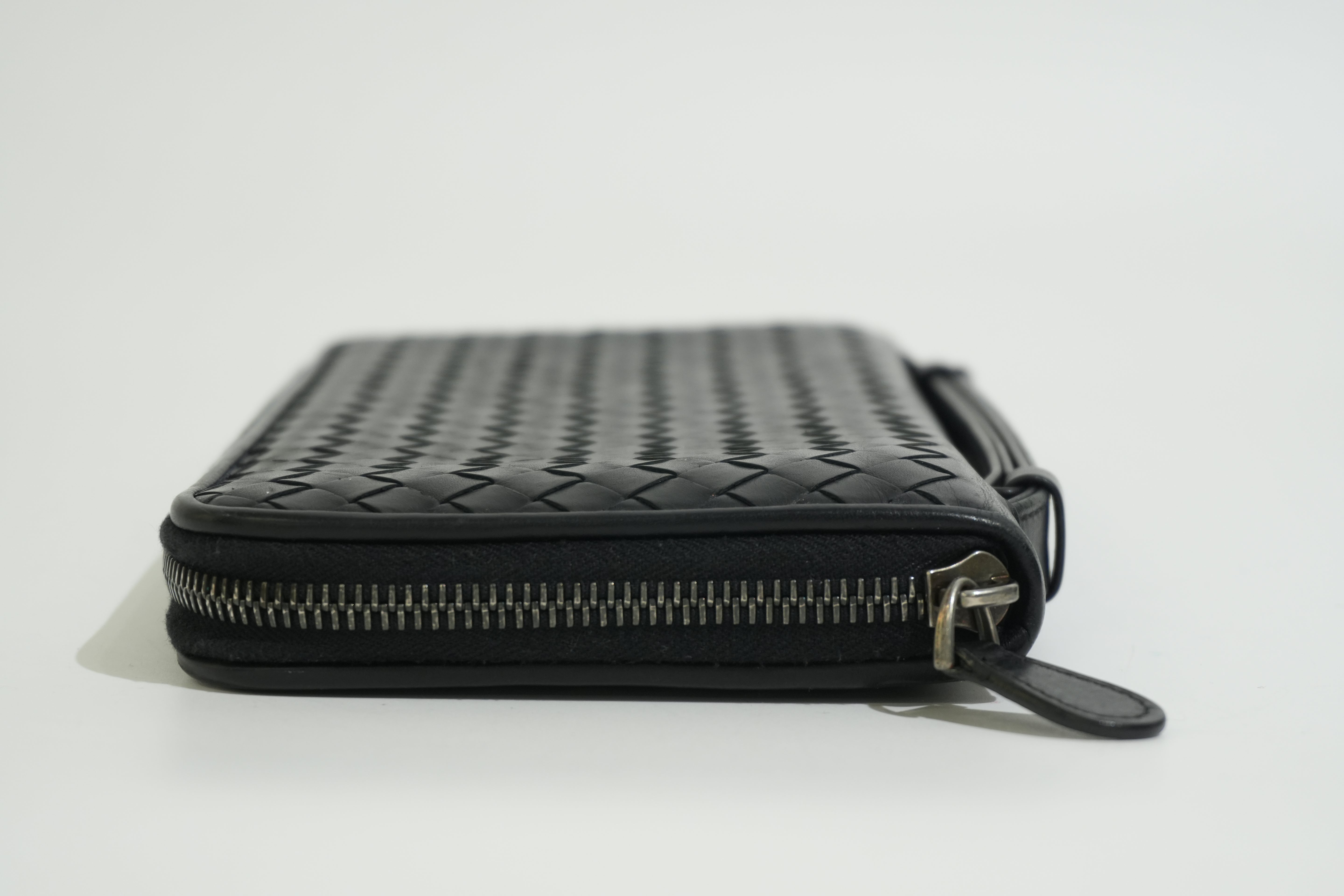 Pre-owned Bottega Leather Organizer Wallet Black