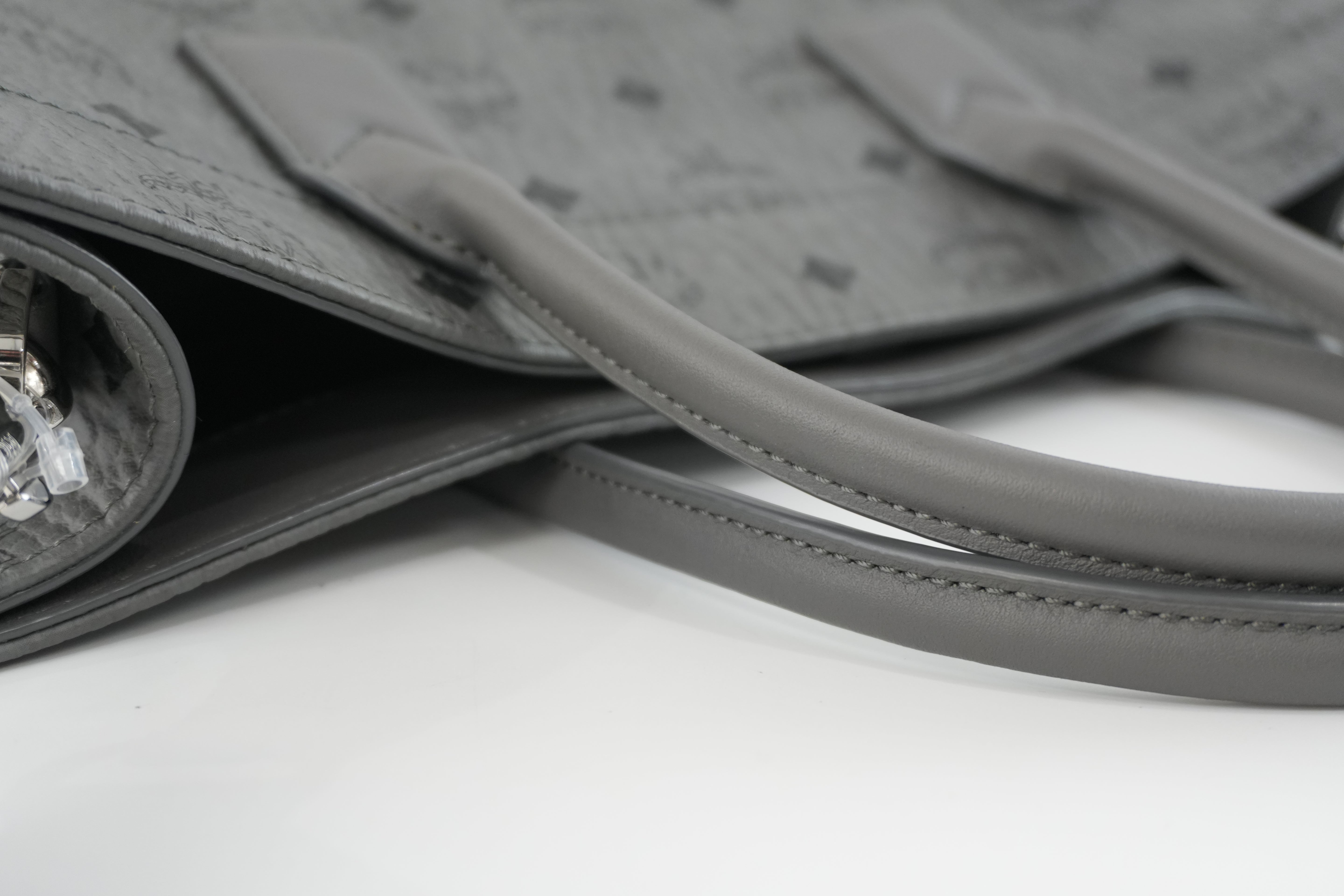 MCM Two Way Tote Bag Gray Used