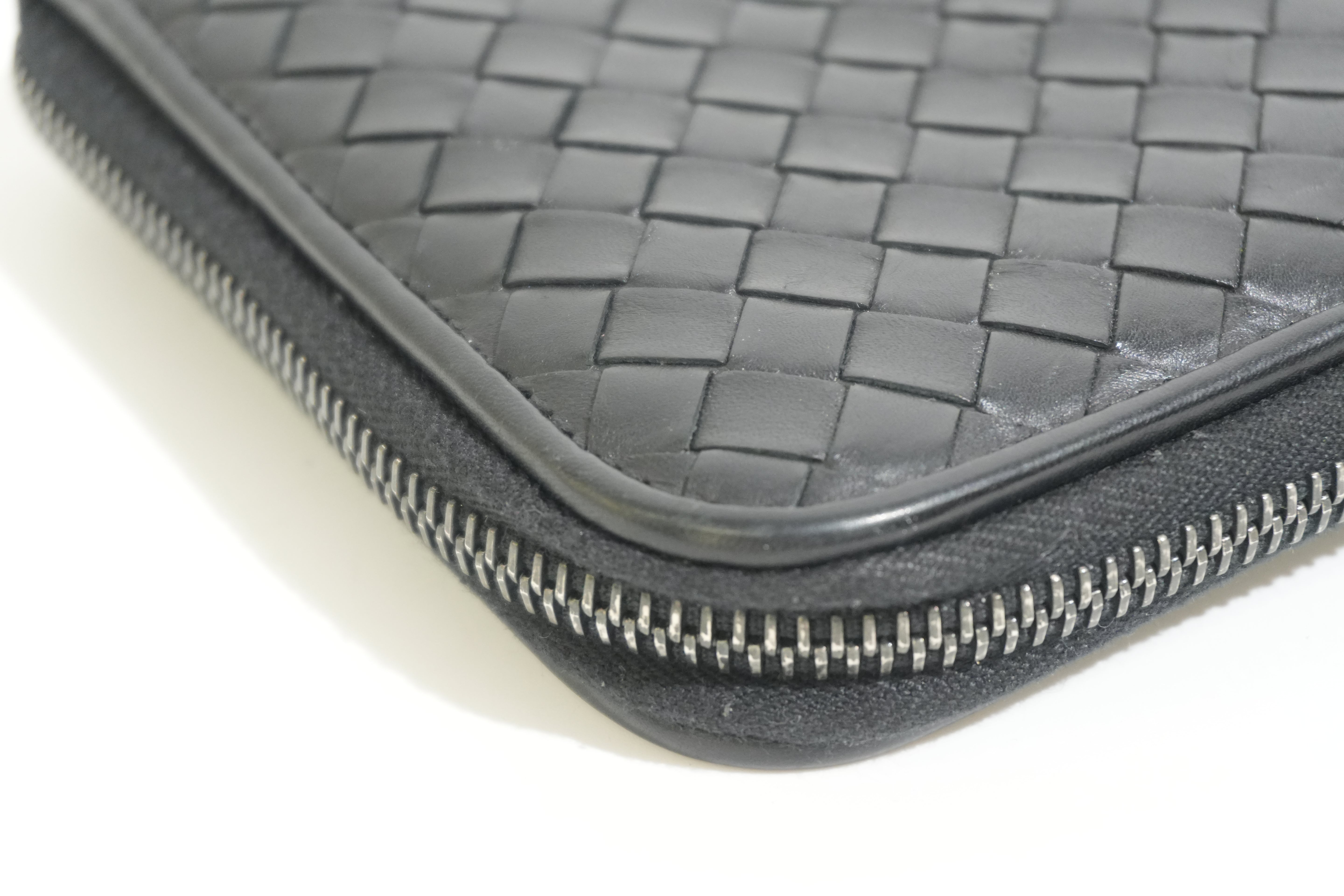 Pre-owned Bottega Leather Organizer Wallet Black