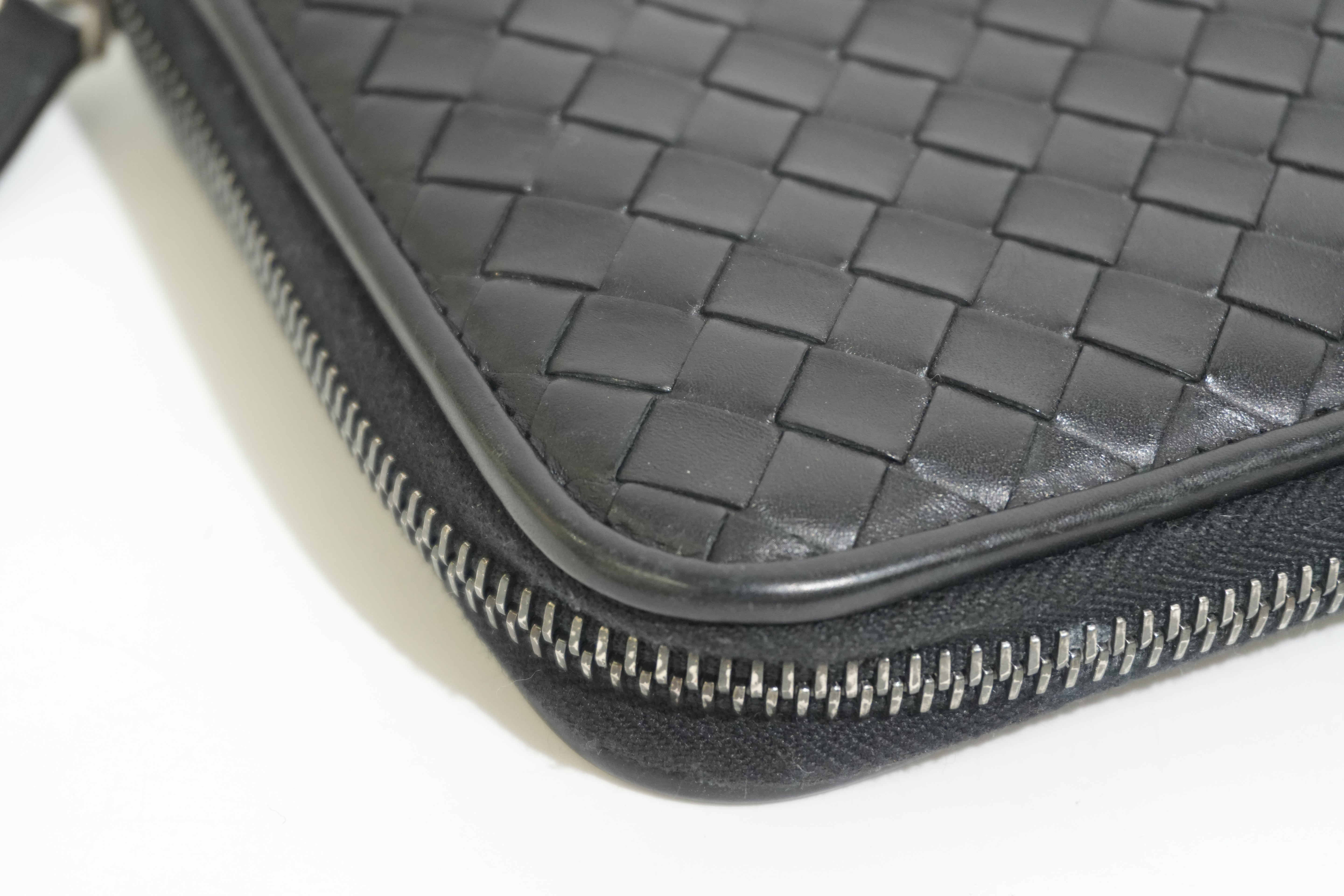 Pre-owned Bottega Leather Organizer Wallet Black