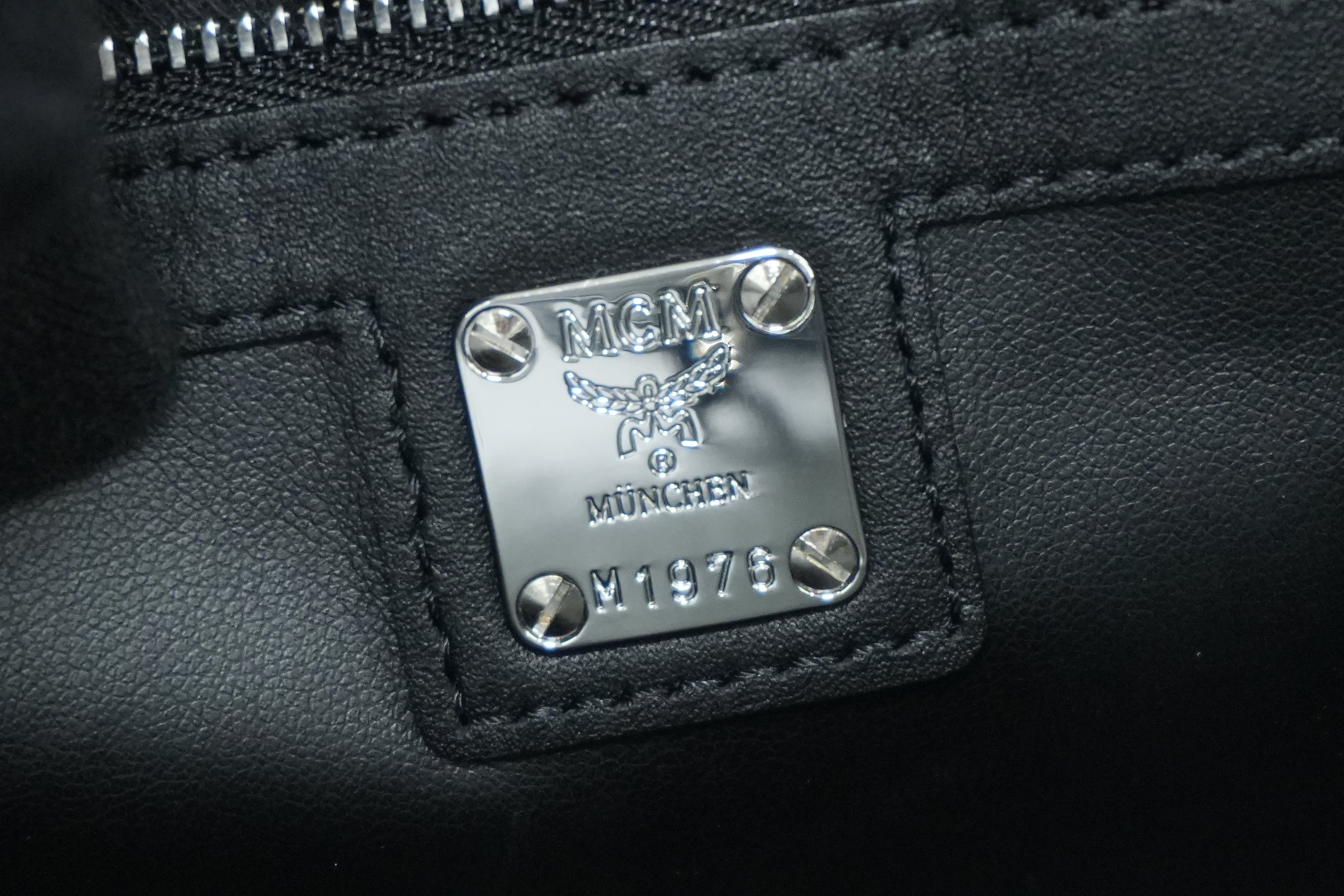 MCM Two Way Tote Bag Gray Used