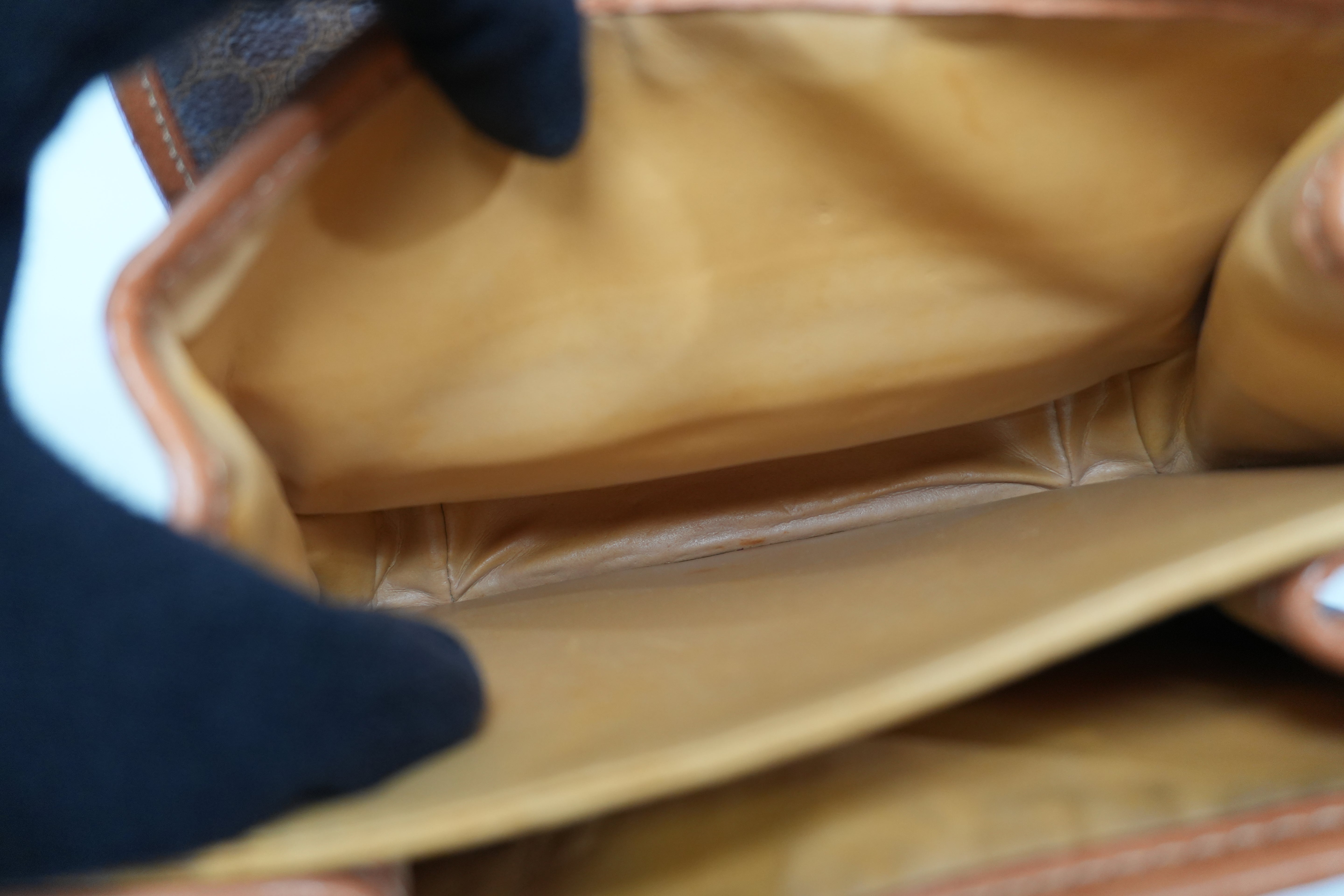 Pre-owned Celine Macadam Shoulder Bag Brown