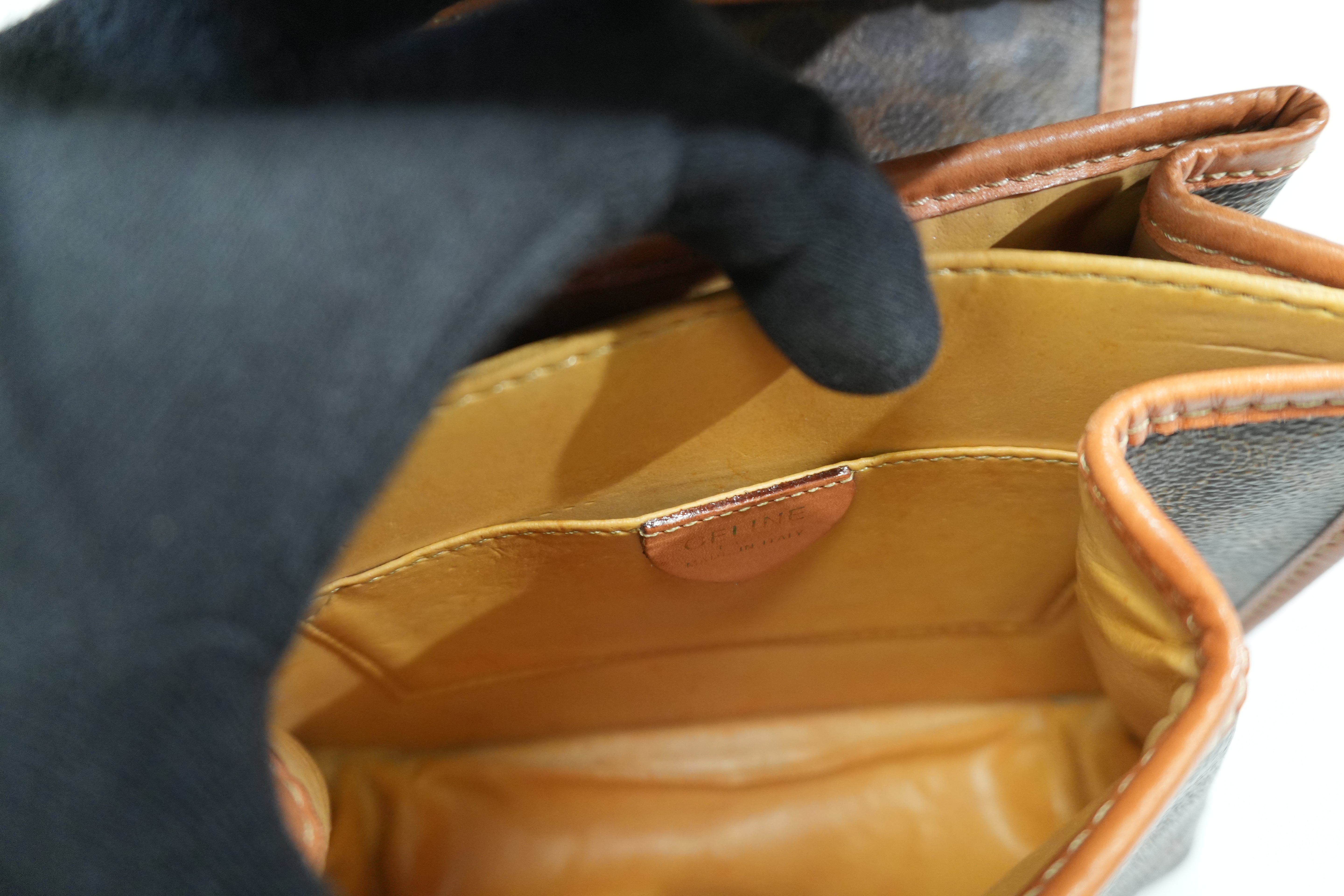 Pre-owned Celine Macadam Shoulder Bag Brown