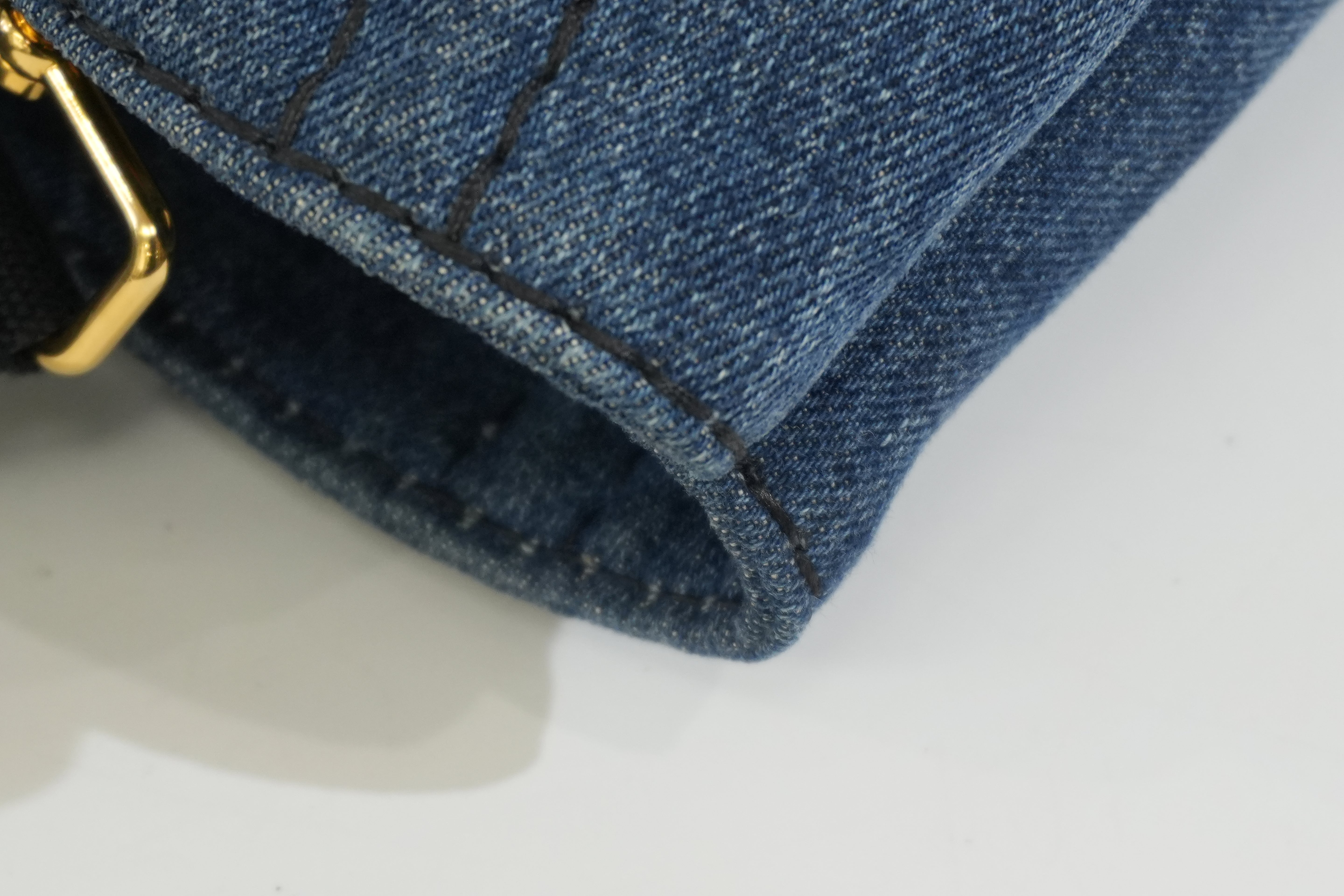 Pre-owned Prada Two Way Canapa Shoulder Bag Denim