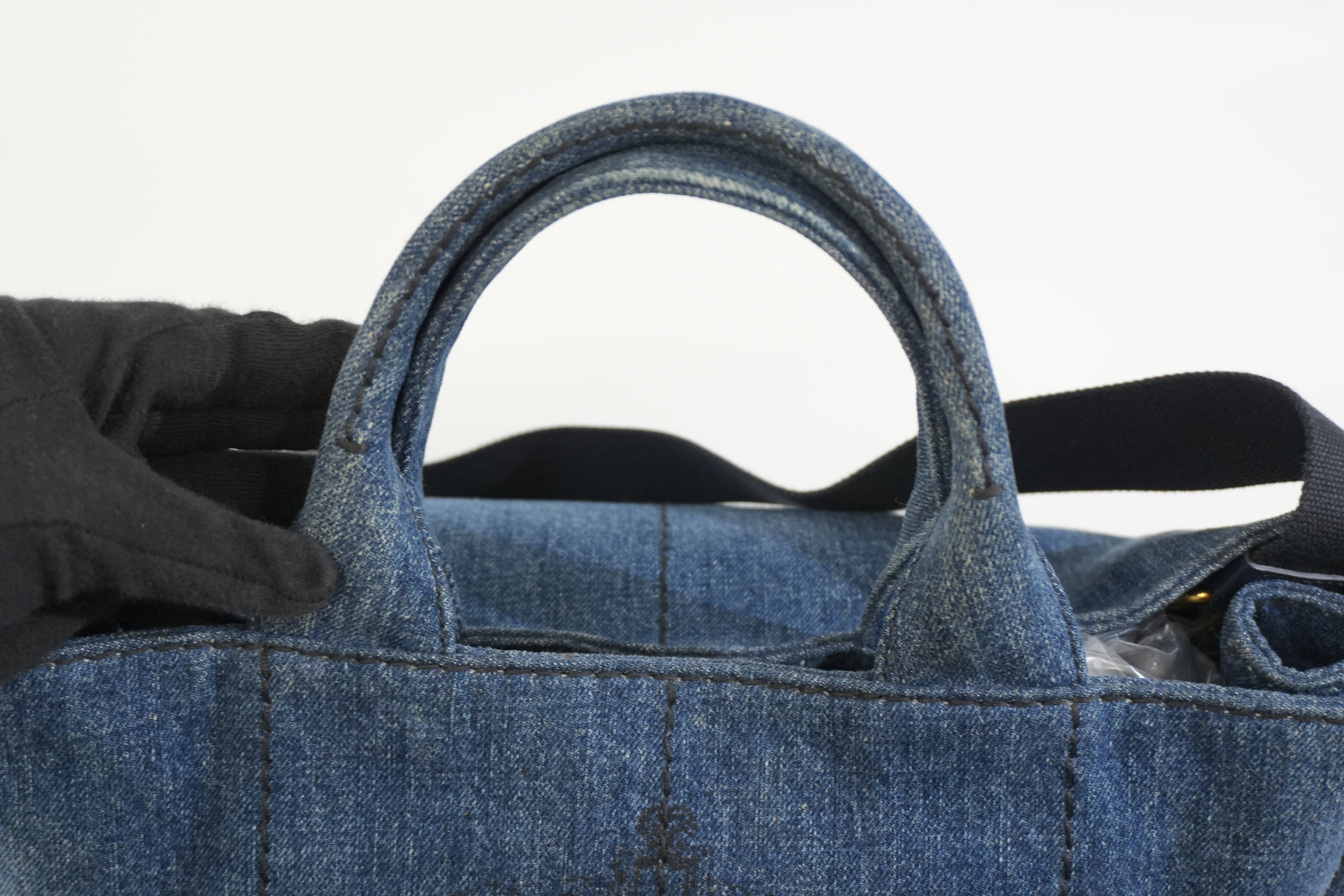 Pre-owned Prada Two Way Canapa Shoulder Bag Denim