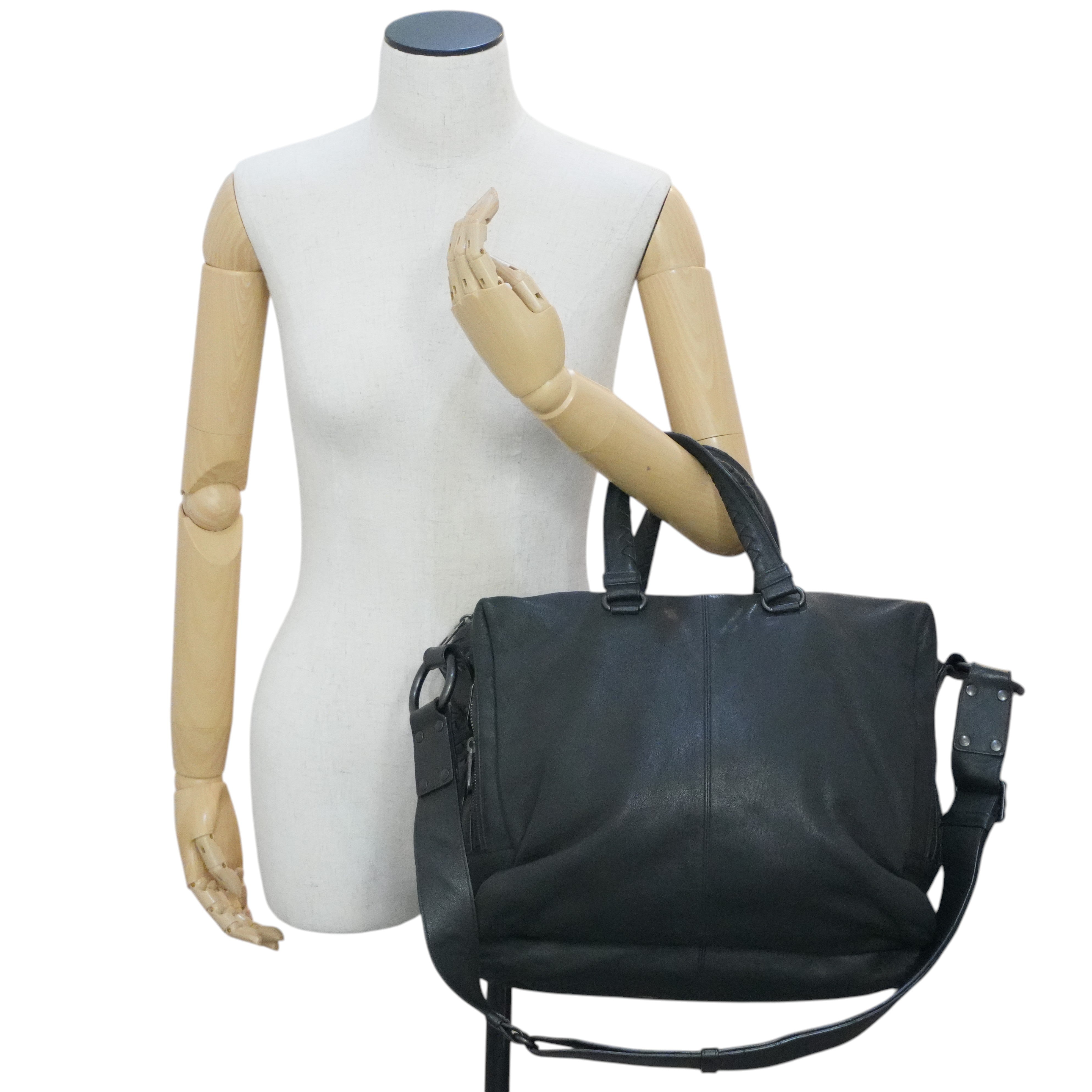 Pre-owned Bottega Two Way Intercciatio Shoulder Bag Gray