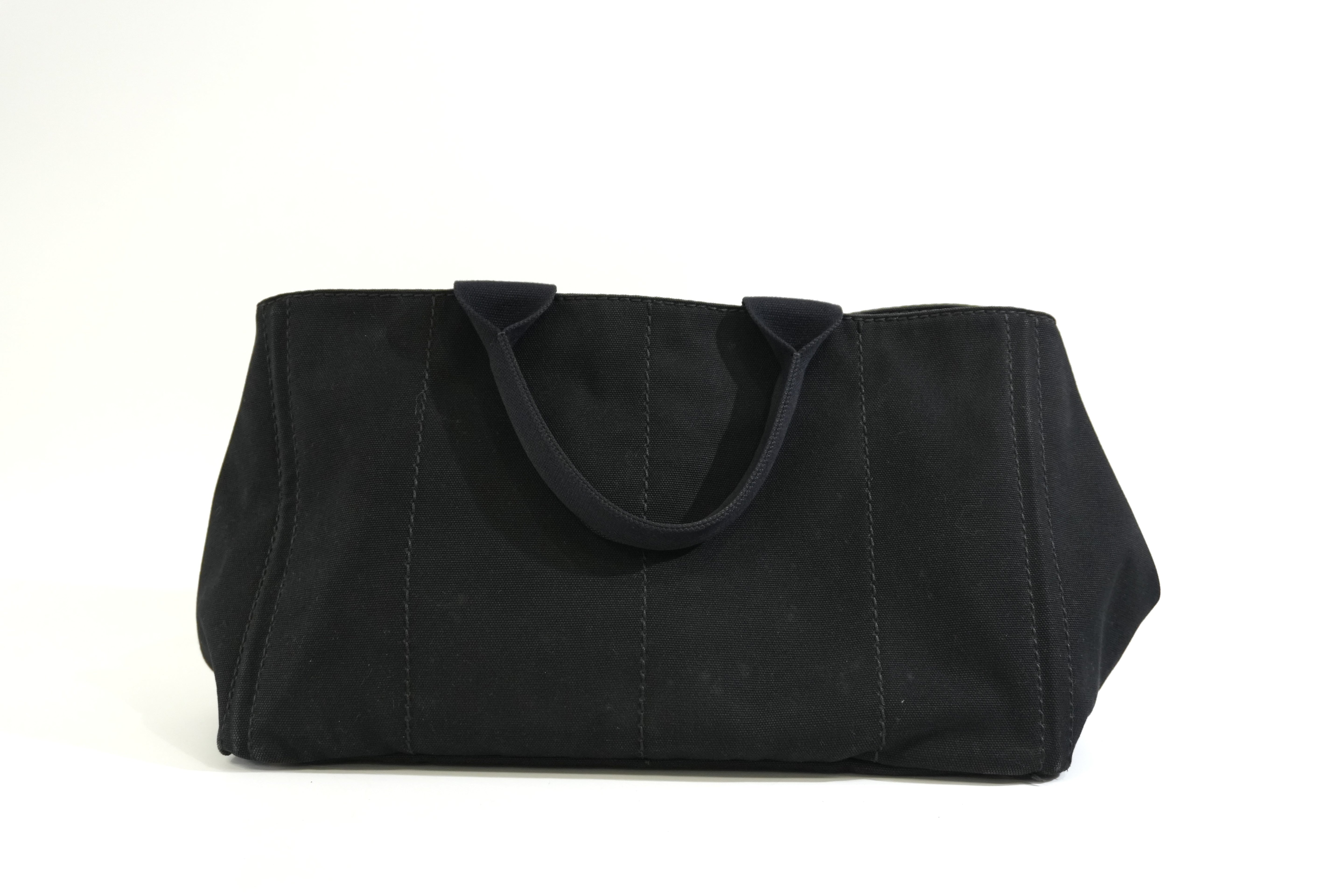 Pre-owned Prada Canapa Enil Tan Handbag Black