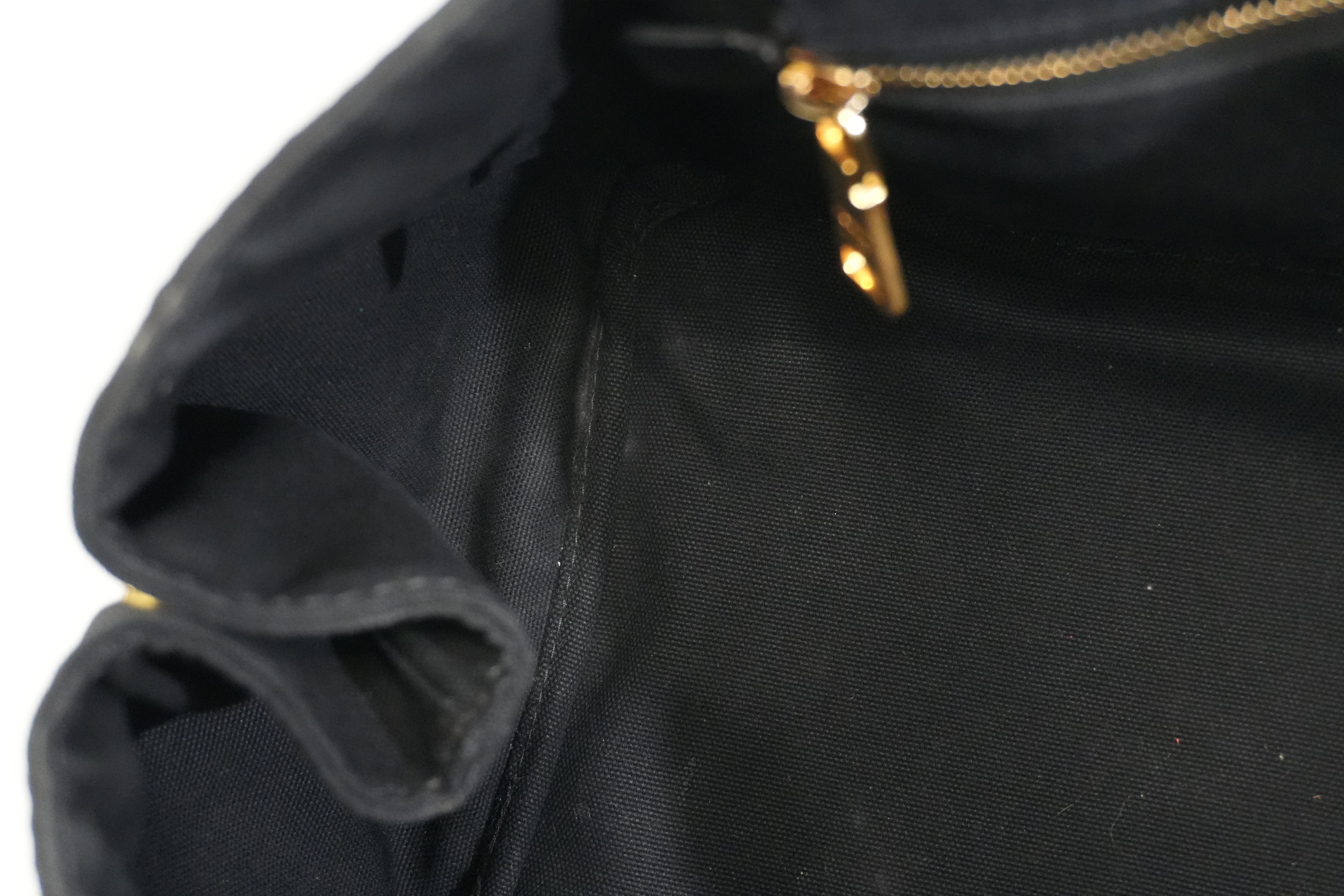 Pre-owned Prada Canapa Enil Tan Handbag Black