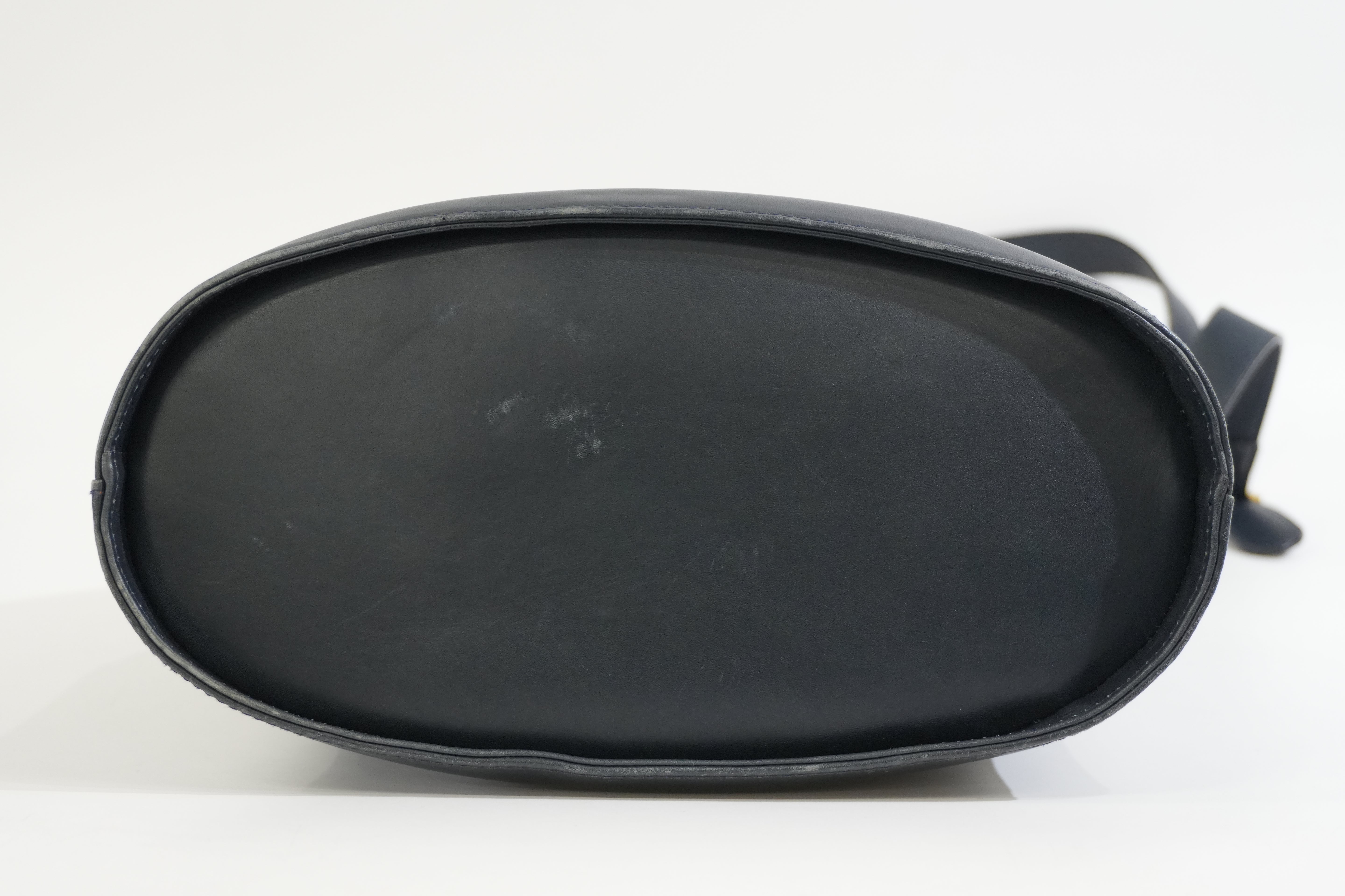 Pre-owned Ferragamo Bucket Shoulder Bag Navy Blue