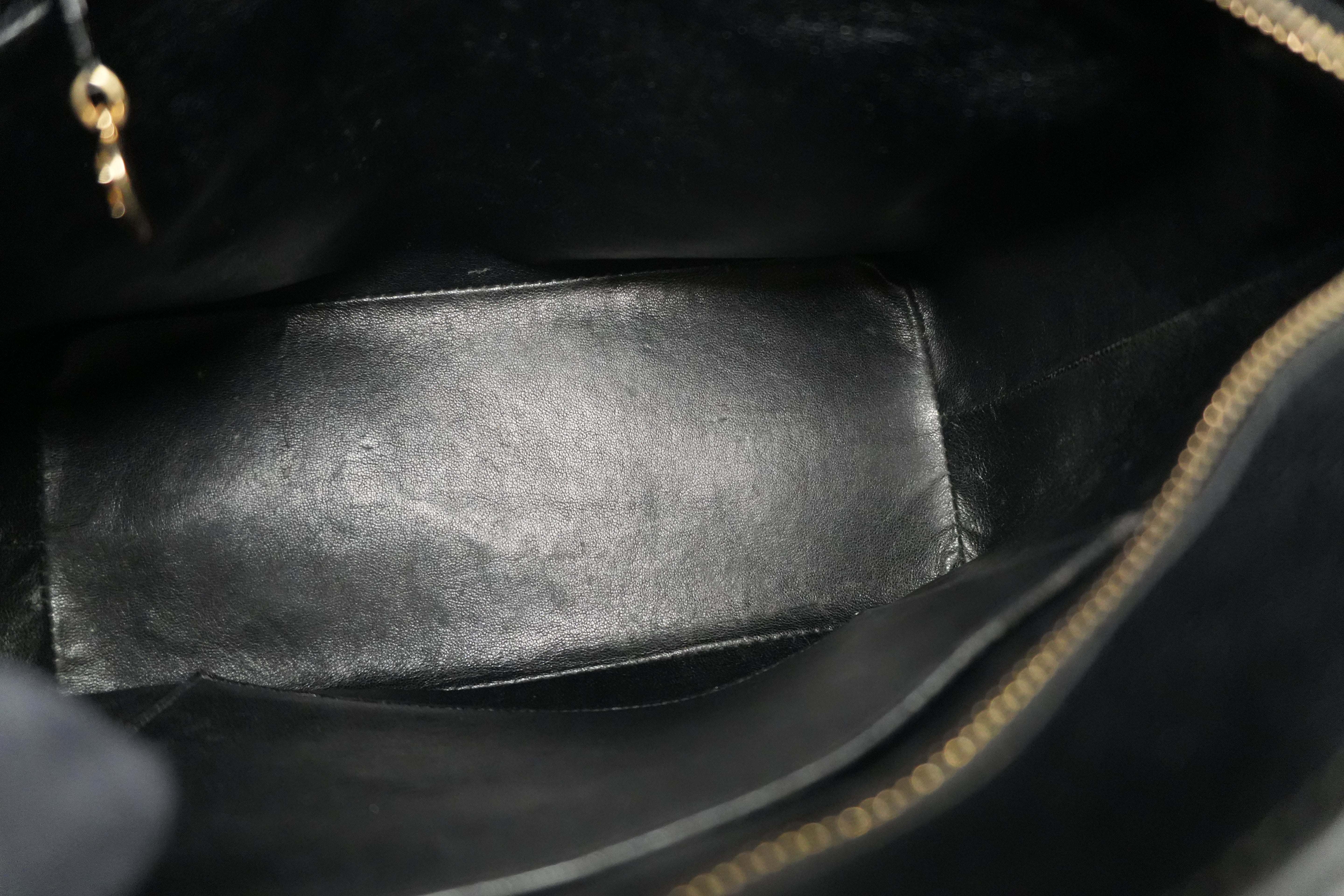 Pre-owned Chanel Medallion Tote Bag Black Gold Hardware