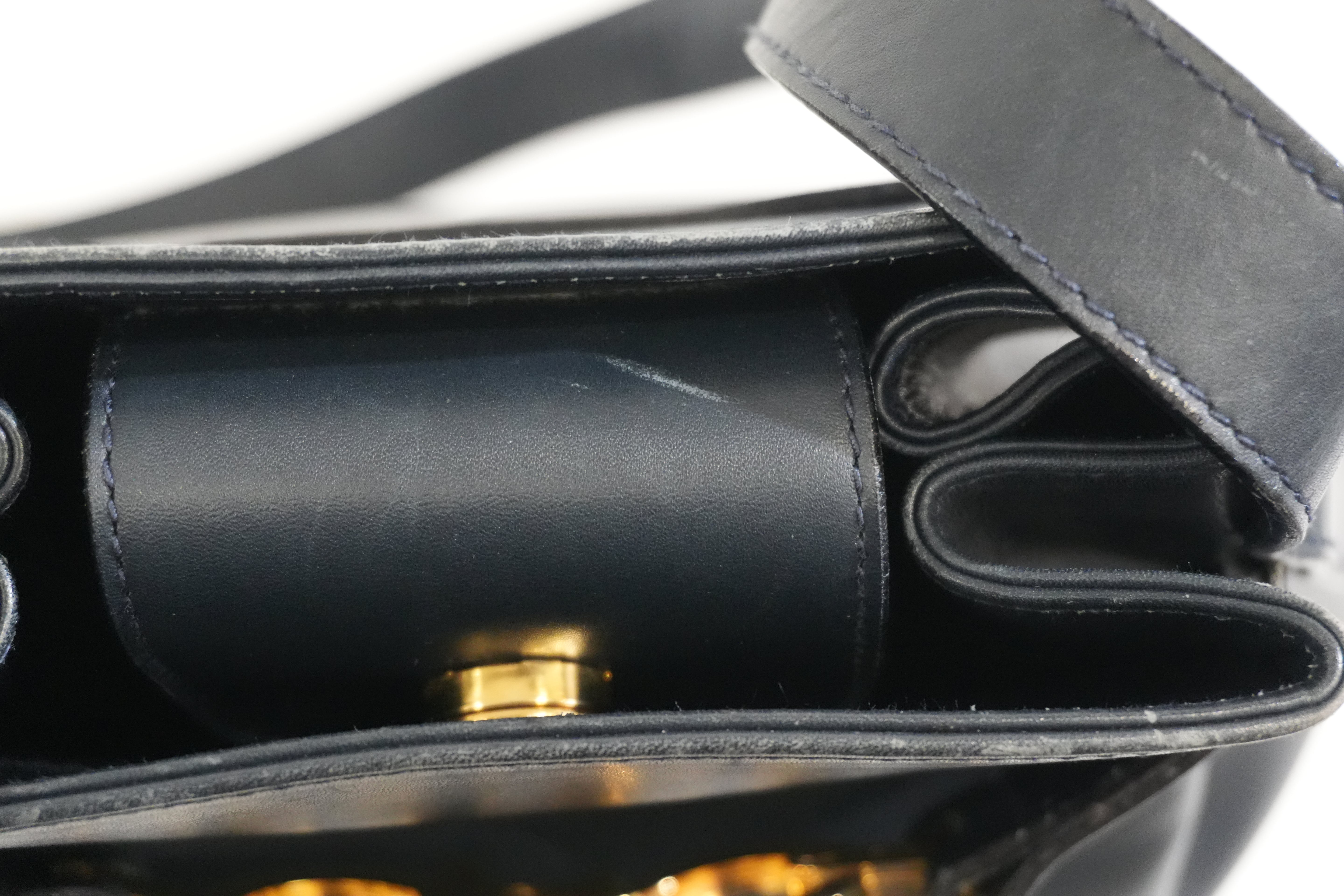 Pre-owned Ferragamo Bucket Shoulder Bag Navy Blue