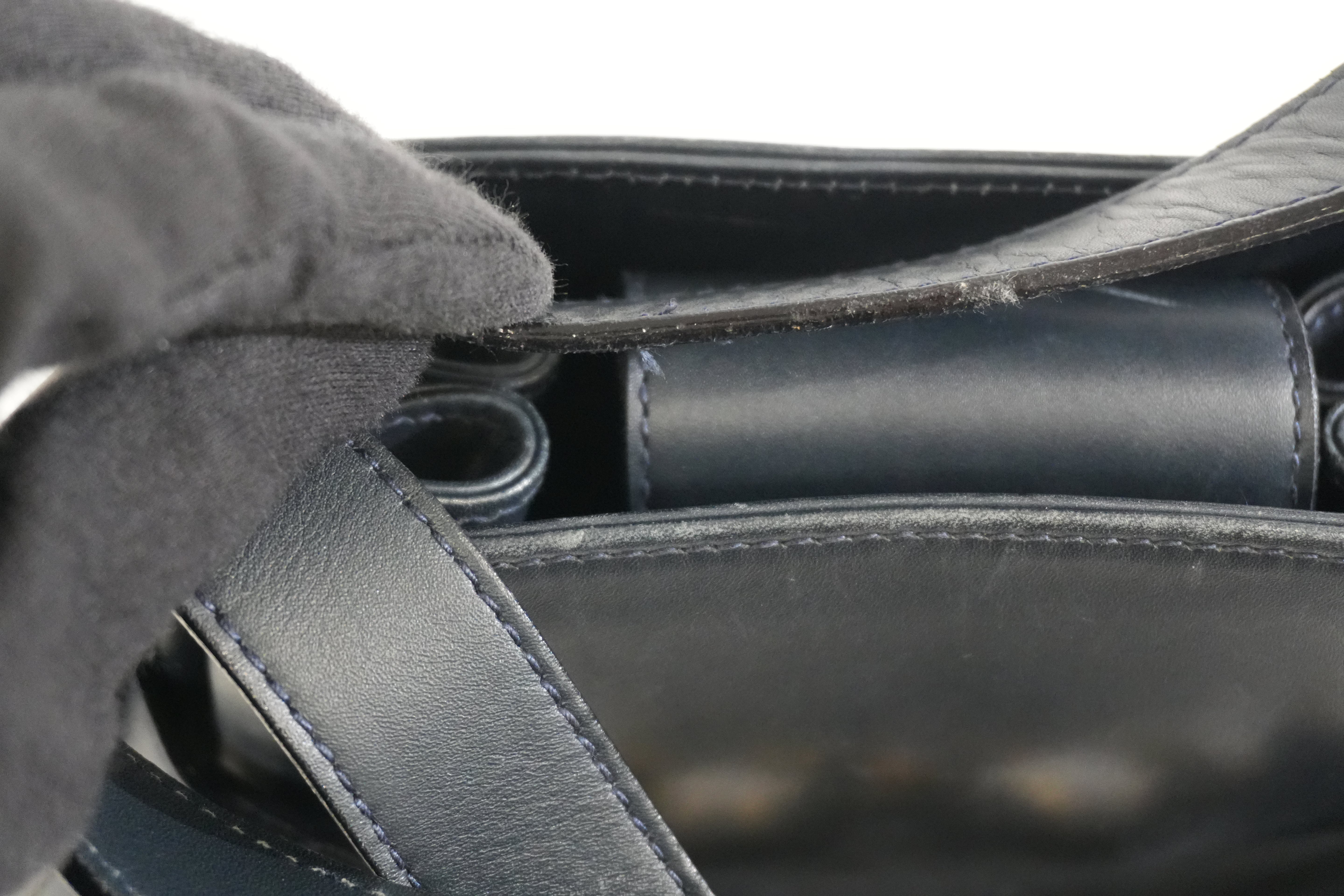 Pre-owned Ferragamo Bucket Shoulder Bag Navy Blue