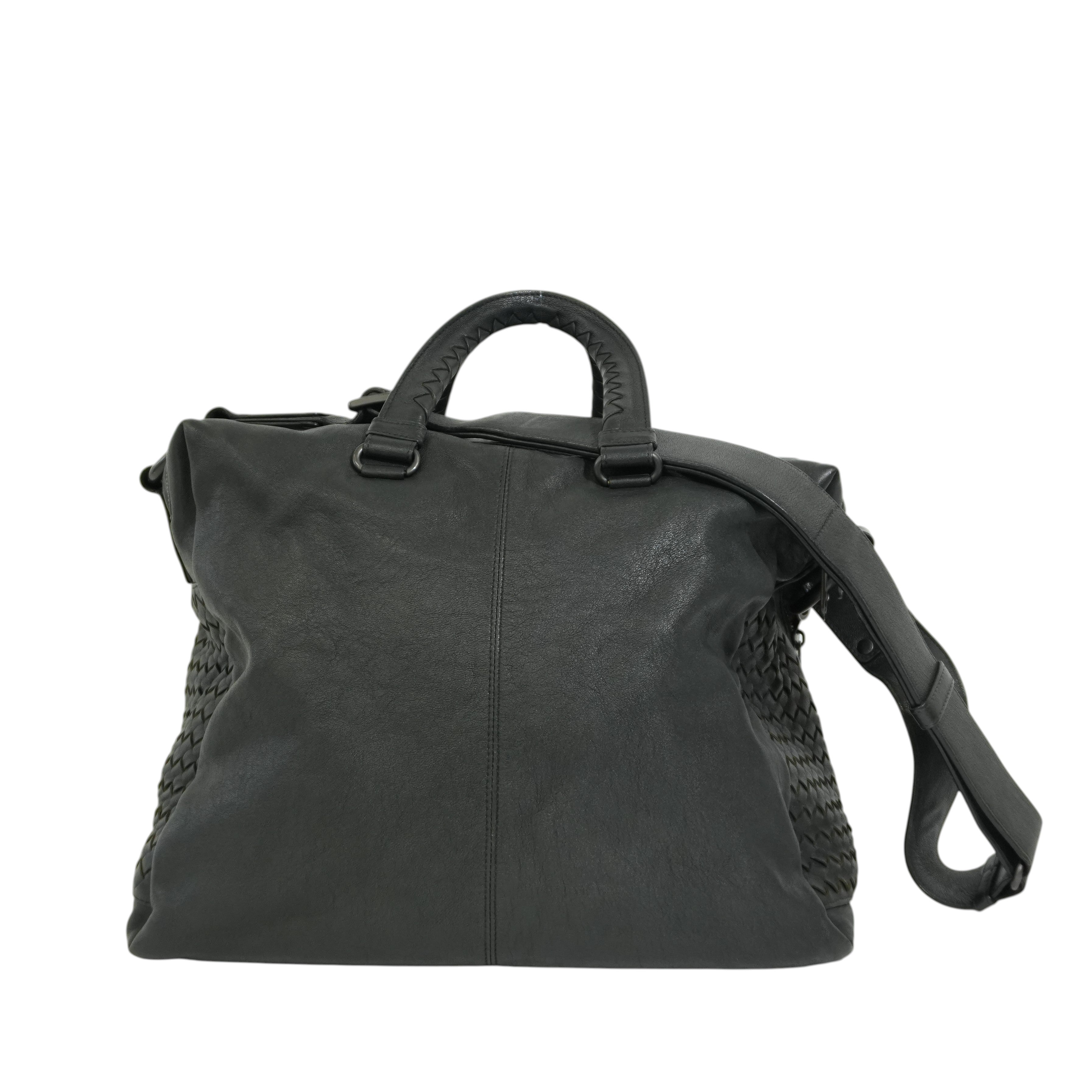 Pre-owned Bottega Two Way Intercciatio Shoulder Bag Gray