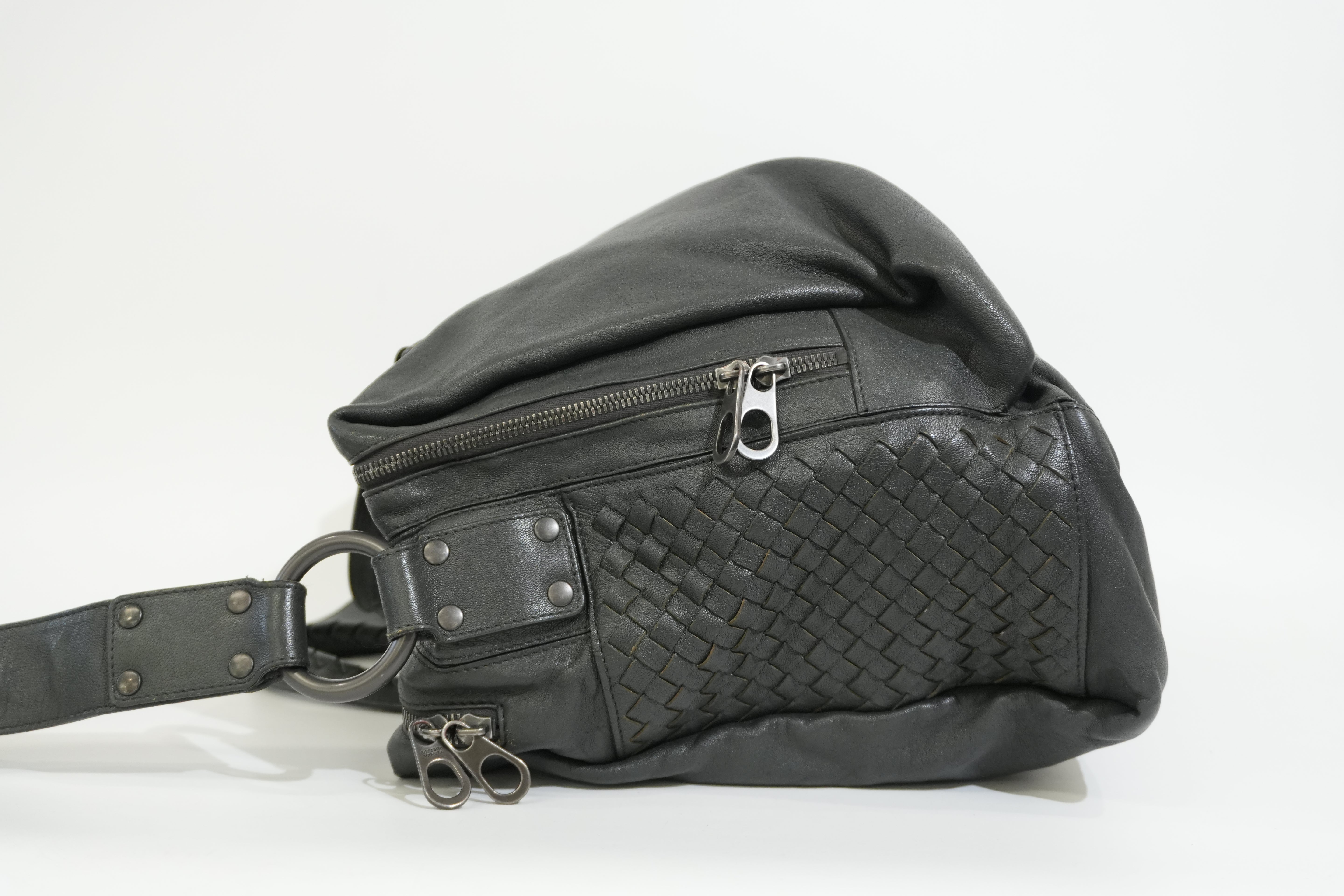 Pre-owned Bottega Two Way Intercciatio Shoulder Bag Gray