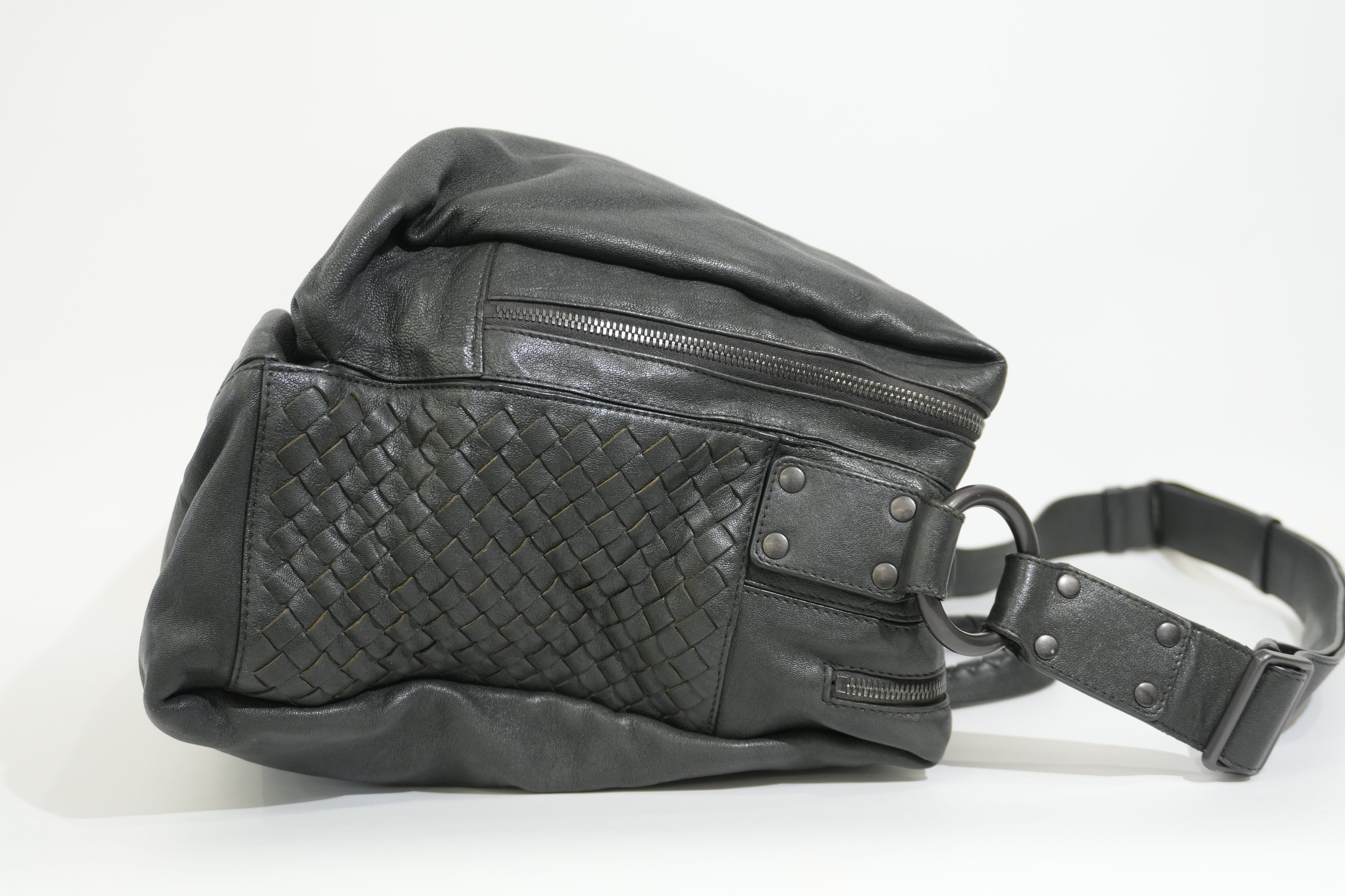 Pre-owned Bottega Two Way Intercciatio Shoulder Bag Gray