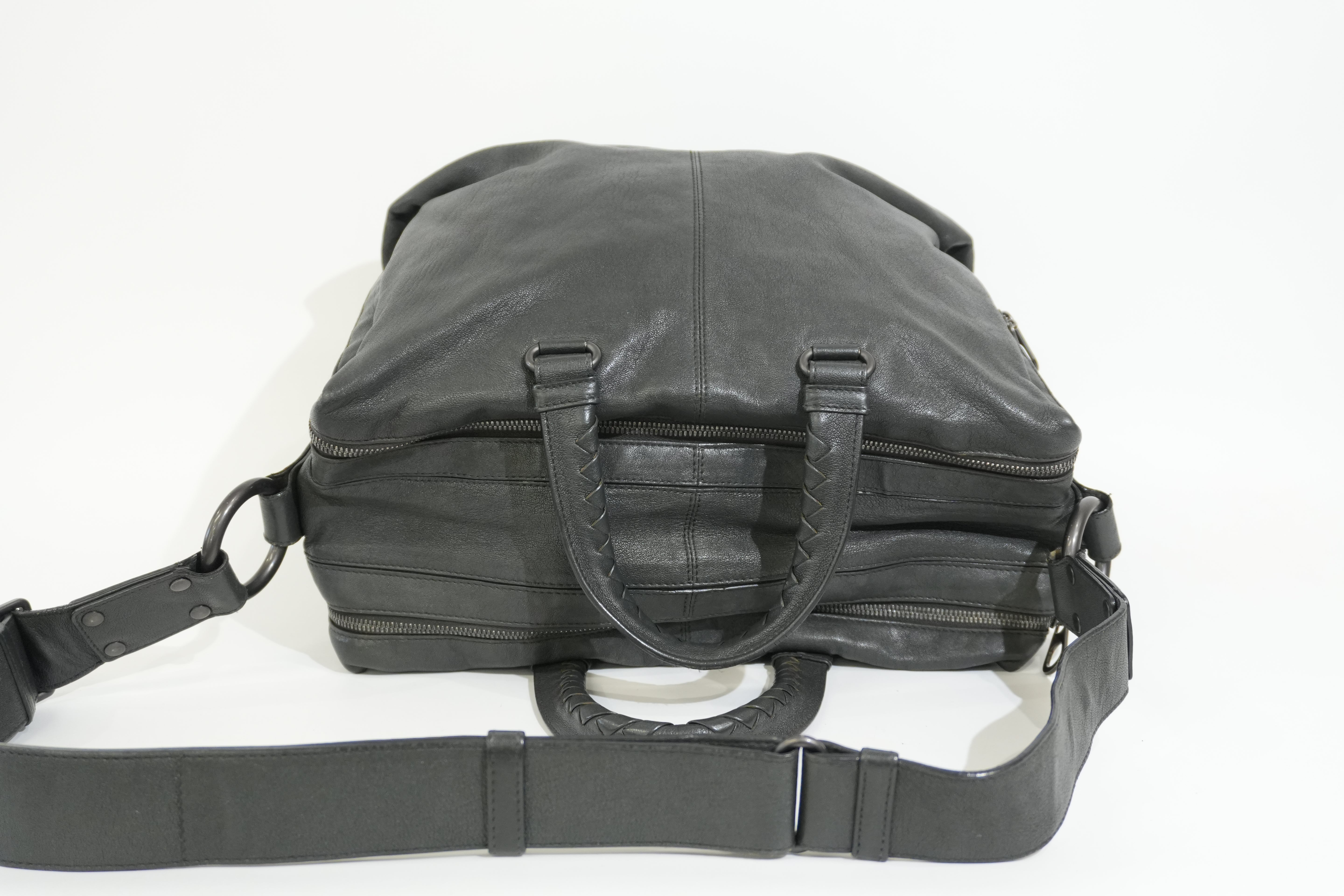 Pre-owned Bottega Two Way Intercciatio Shoulder Bag Gray