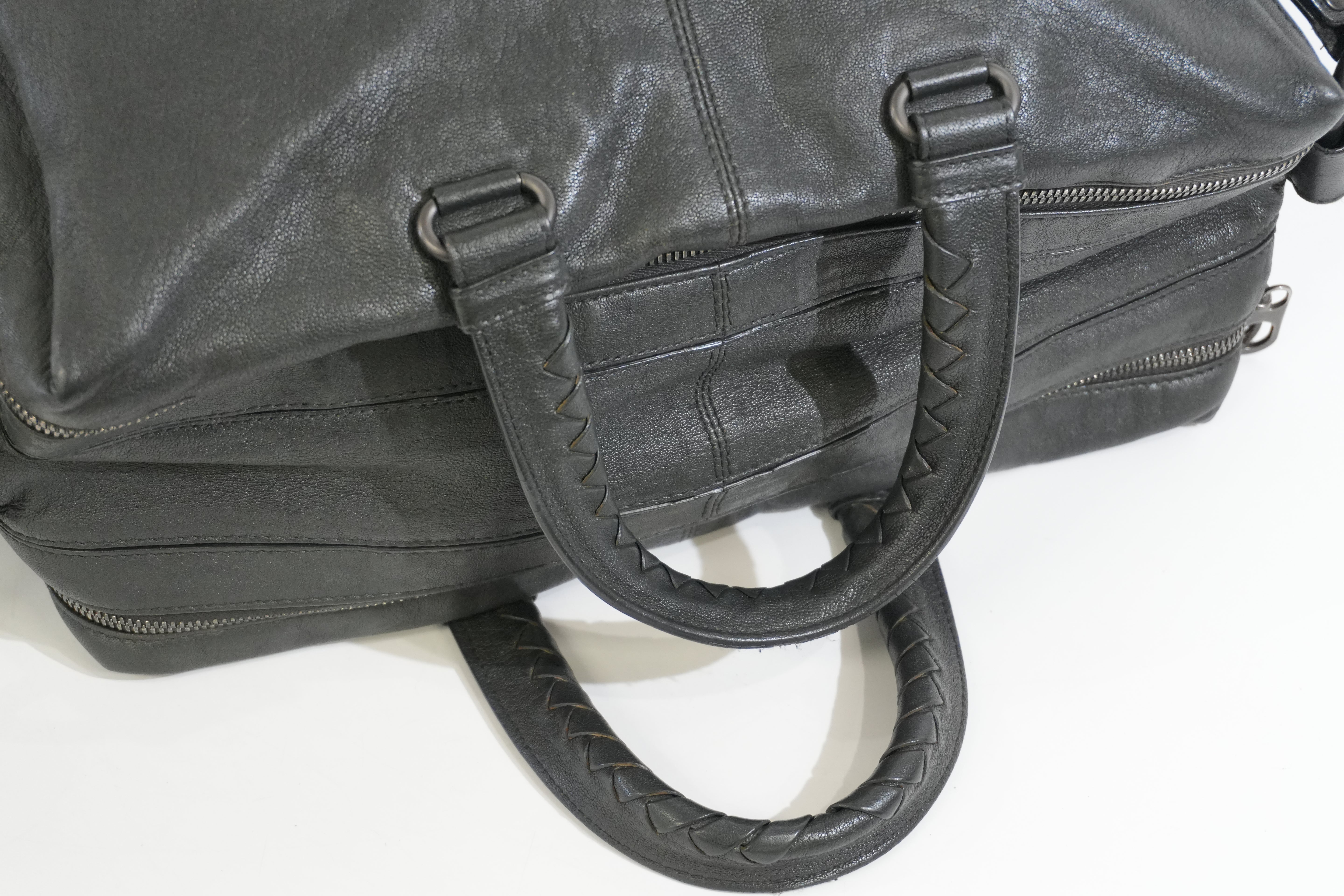 Pre-owned Bottega Two Way Intercciatio Shoulder Bag Gray