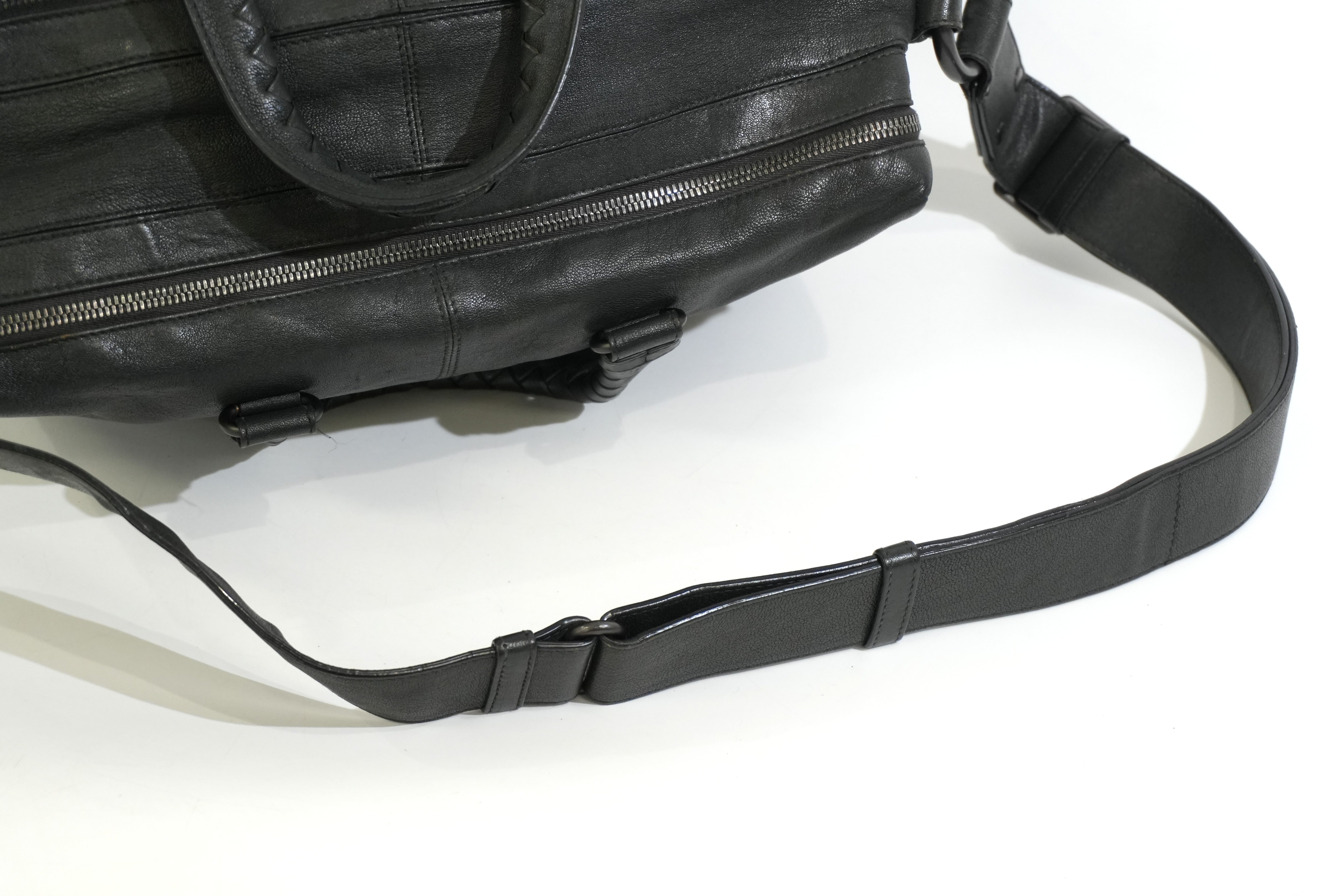 Pre-owned Bottega Two Way Intercciatio Shoulder Bag Gray