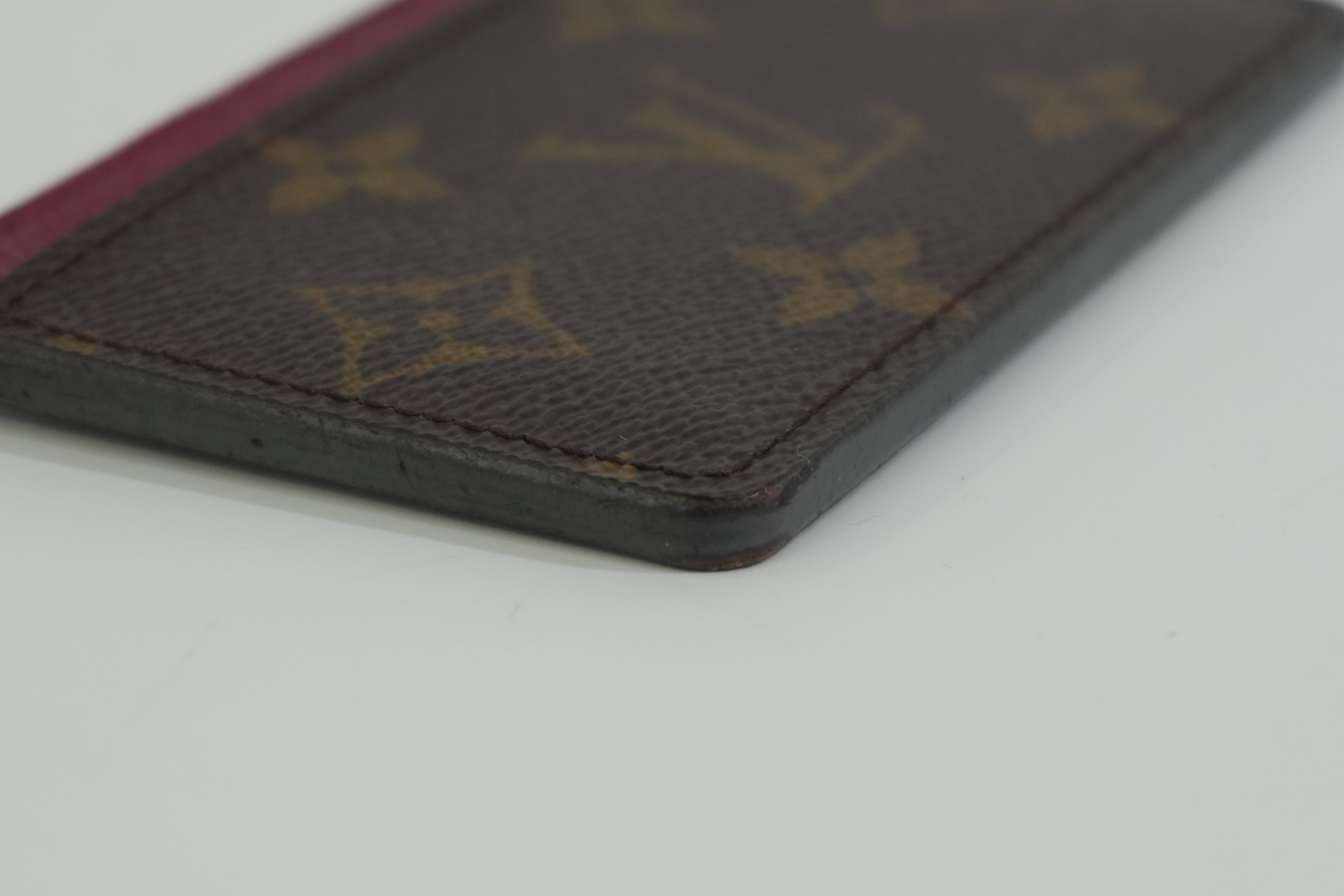 Pre-owned Louis Vuitton Monogram Card Case Rauge Fauviste