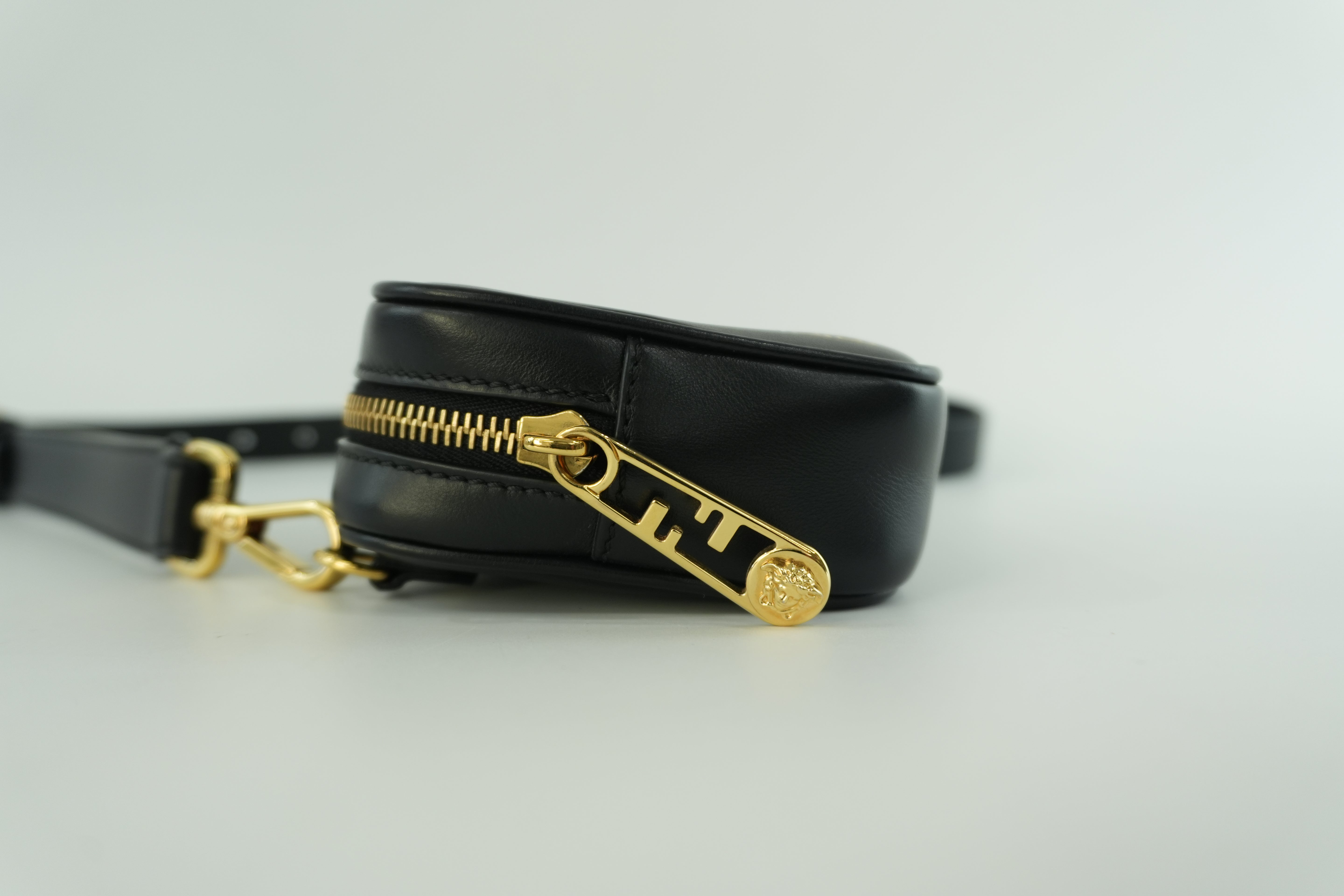 Fendace (Fendi and Versace) Shoulder Bag Leather Black Used