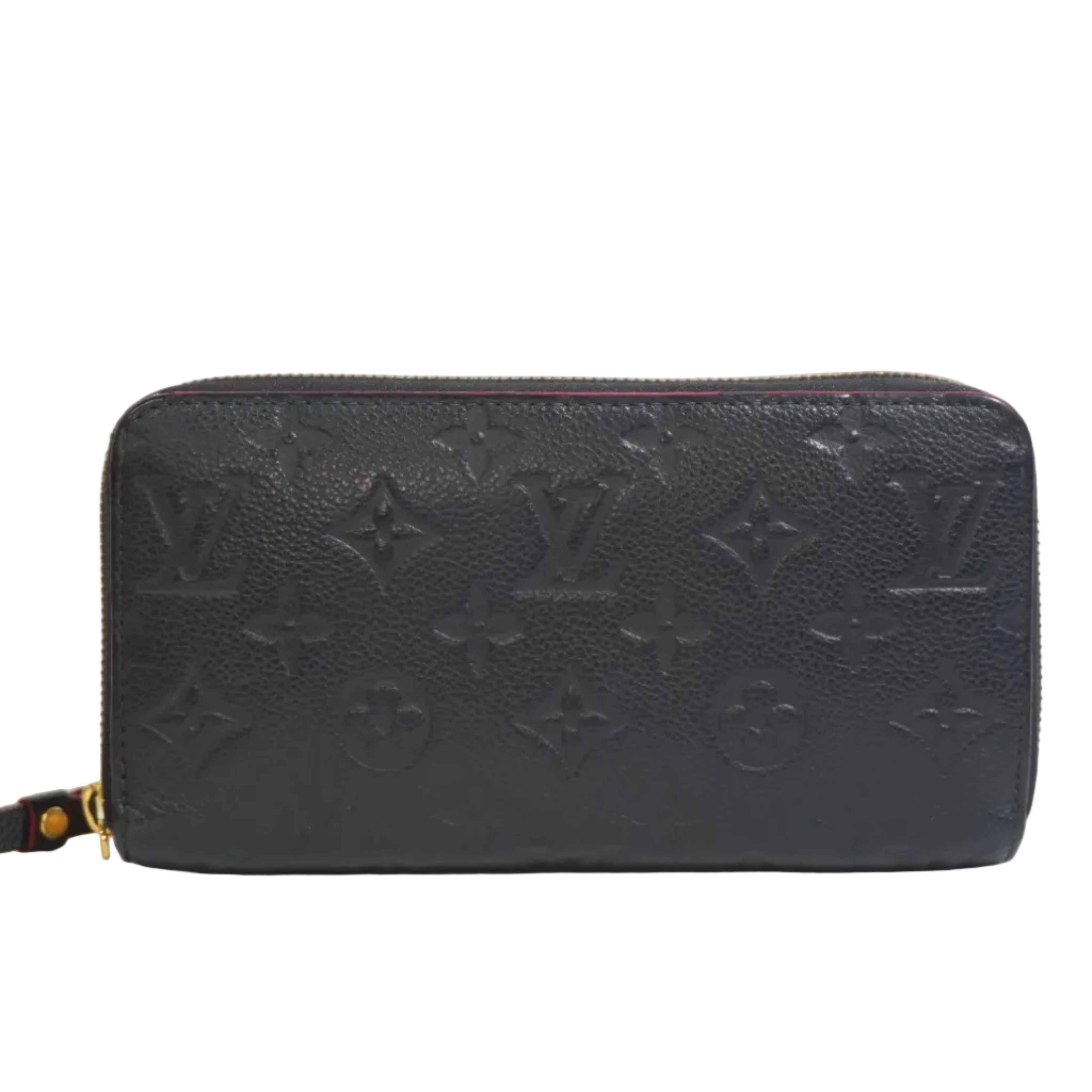 Pre-owned Louis Vuitton Leather Empriente Zippy Long Wallet Navy Blue