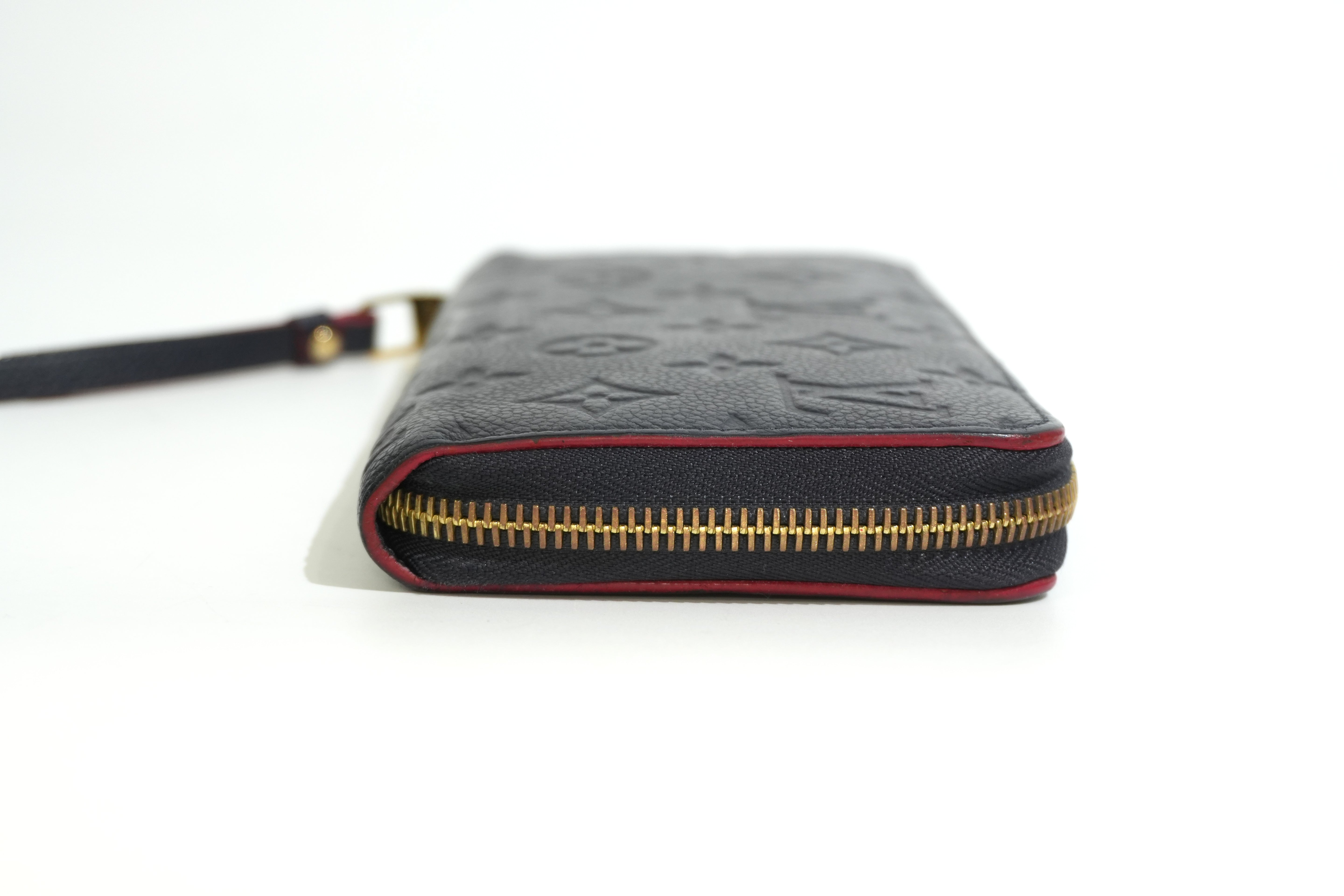 Pre-owned Louis Vuitton Leather Empriente Zippy Long Wallet Navy Blue
