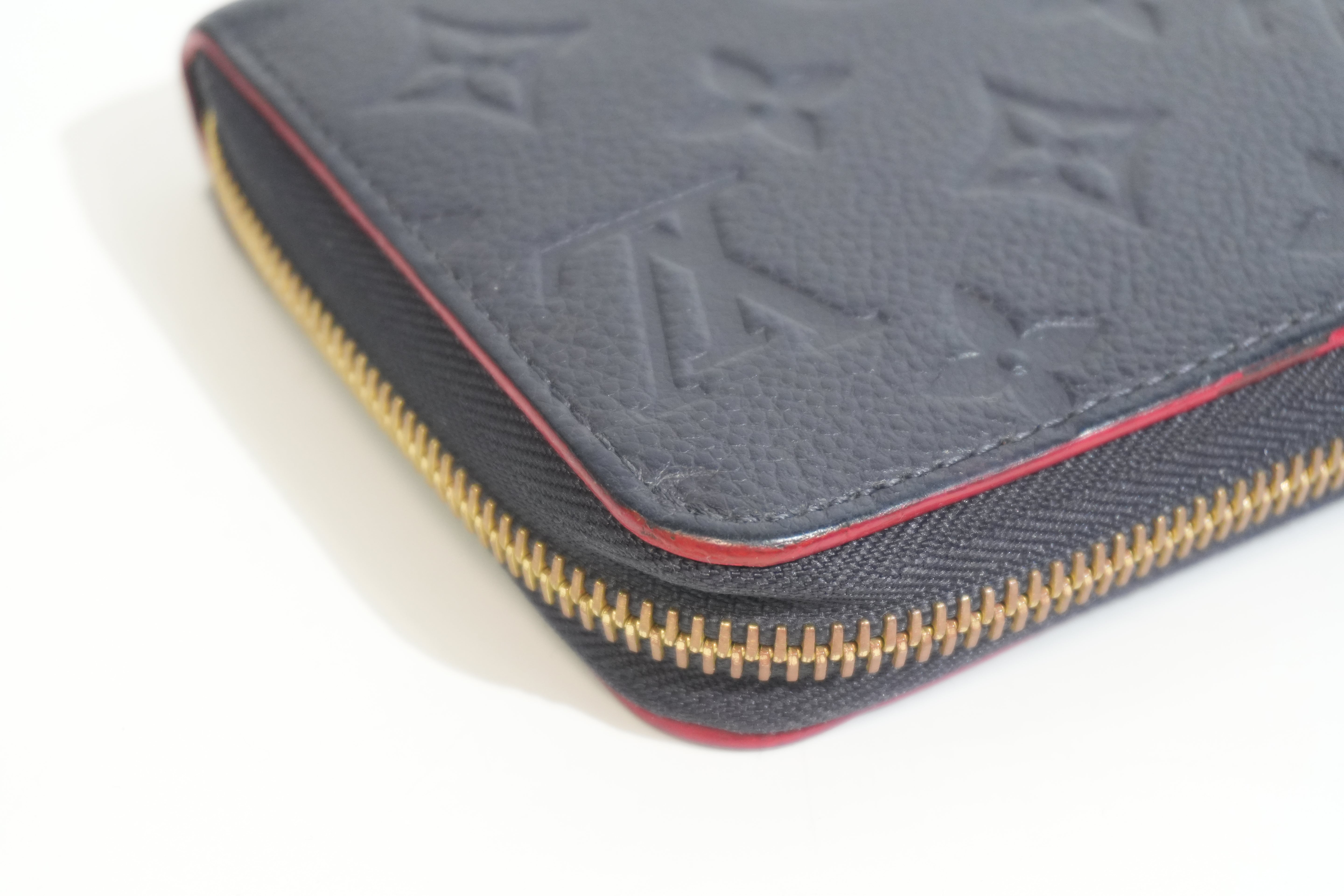 Pre-owned Louis Vuitton Leather Empriente Zippy Long Wallet Navy Blue